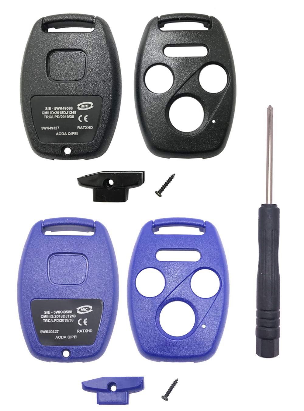 Horande 3+1 Buttons Key Fob Case Cover Fits For Honda 2003 2012 Accord 2006 2013 Civic Ex 2009 2015 Pilot 2005 2006 Cr V Keyless