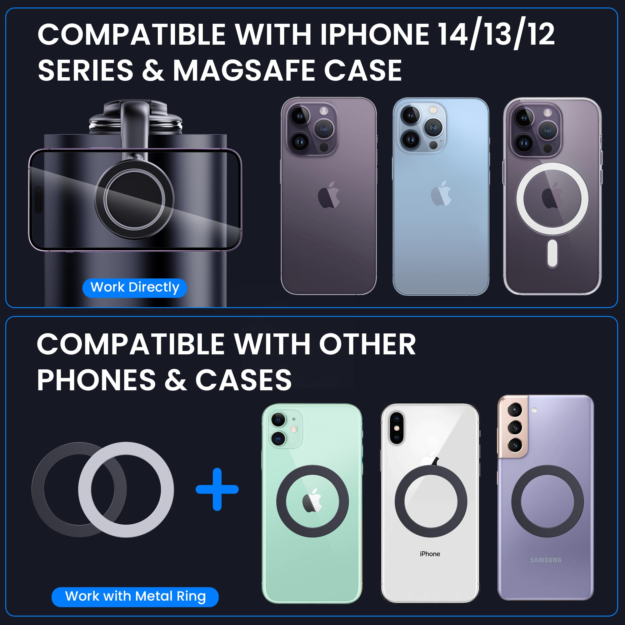 Dolyofg For Magsafe Car Mount,?Strong Magnets & Low Profile? Magnetic Phone Holder For Car Dashboard Windshield Universal Hands