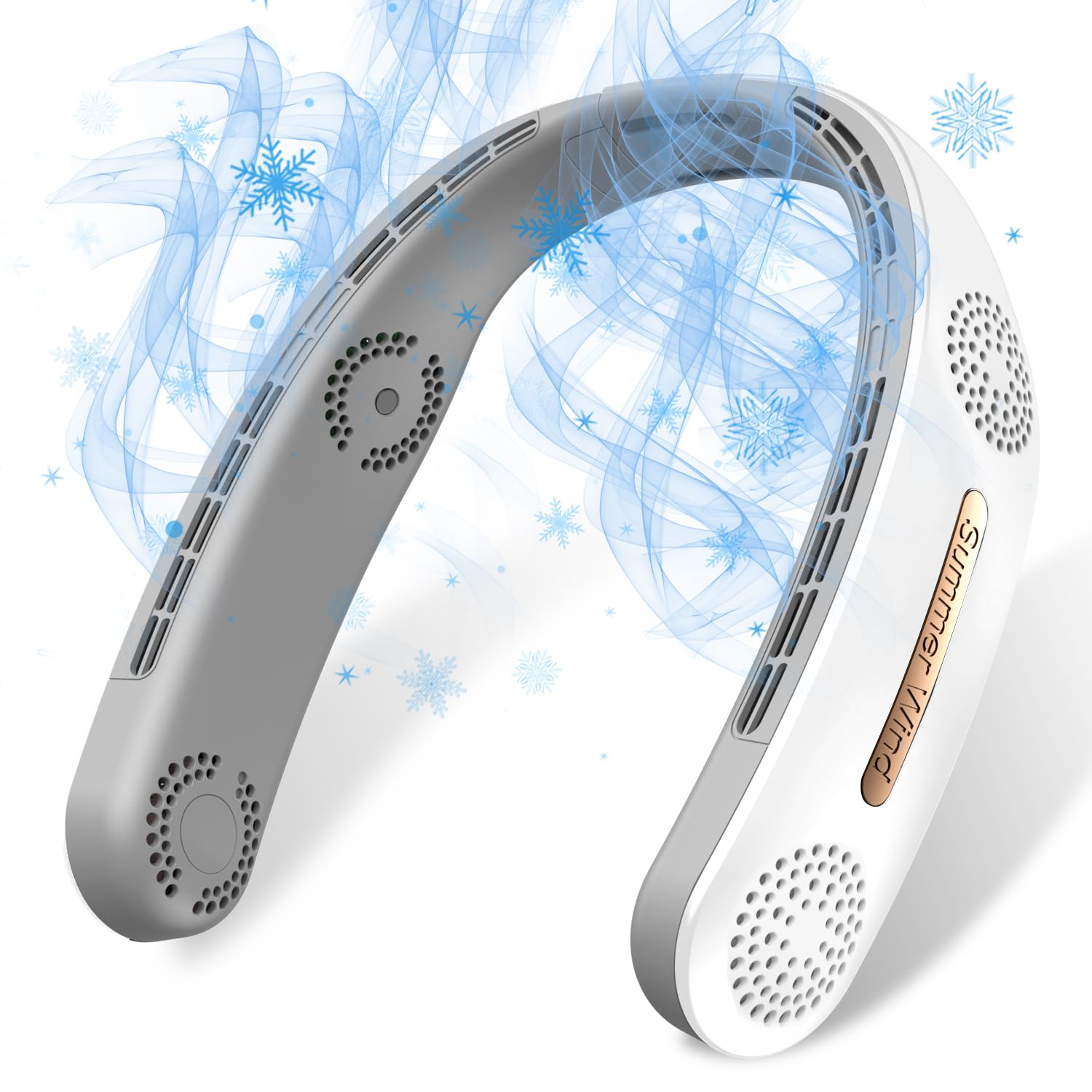 Olv Neck Fan 4 Turbo 6000Mah Portable Neck Fan 360Cooling Airflow Bladeless Neck Fan Usb Rechargeable With 3 Speeds Adjustment W