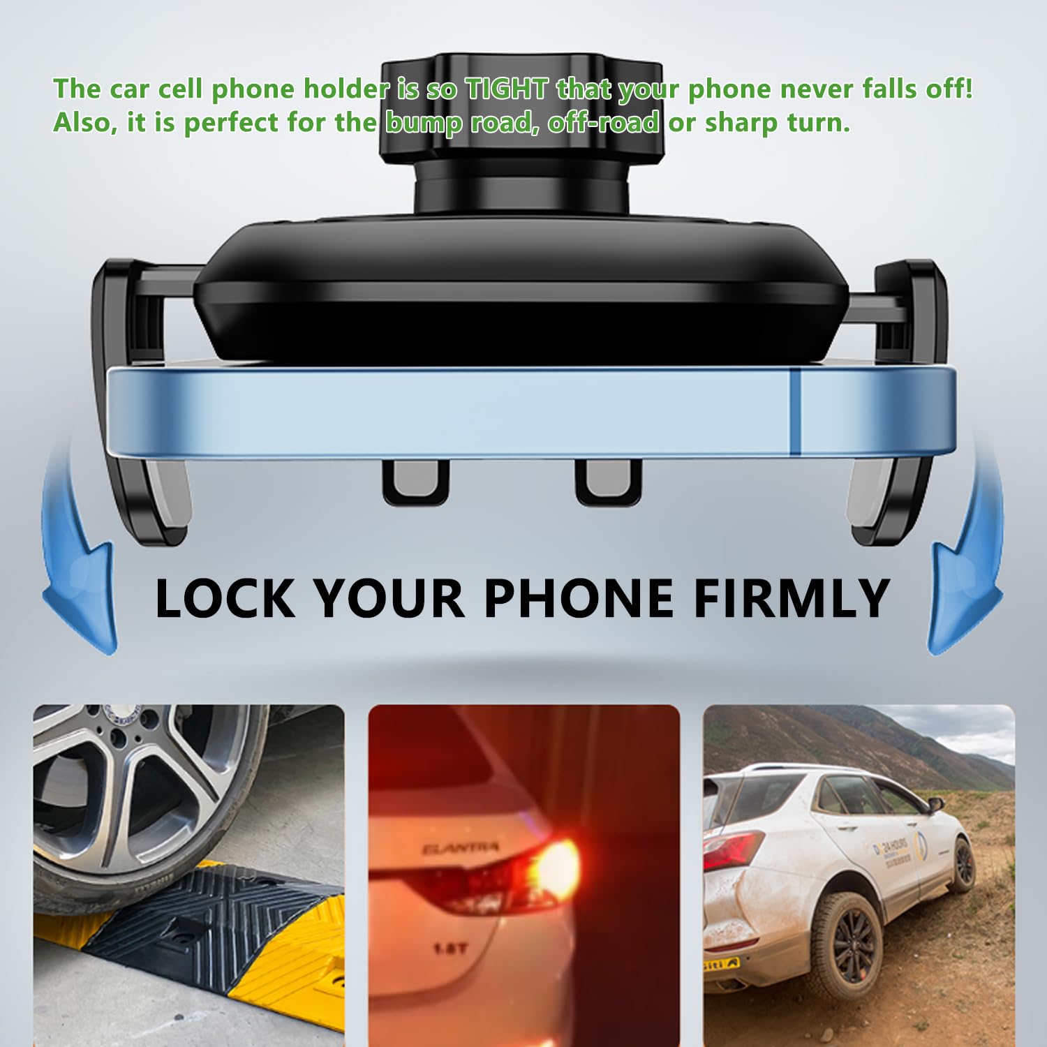 Kobbran Car Phone Holder Phone Mount For Car Windshield Dashboard Air Vent Universal Hands Free Automobile Cell Phone Holder Fit