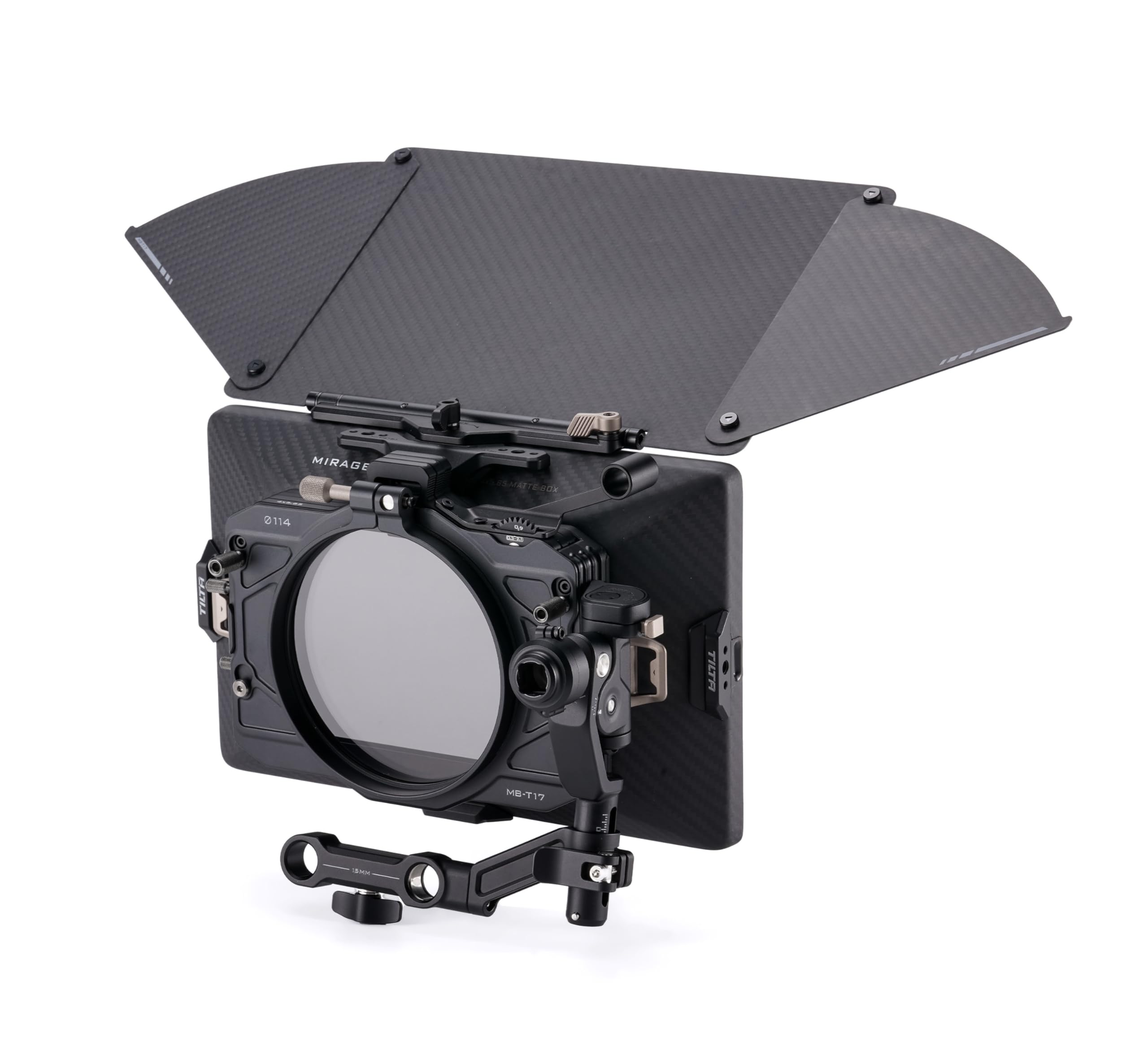 Tilta Mirage Pro Matte Box VND Kit | Swing Away | 114mm VND Filter 1-7 Stops | Hard Matte Set | Carrying Case | 95mm, 110mm, 114
