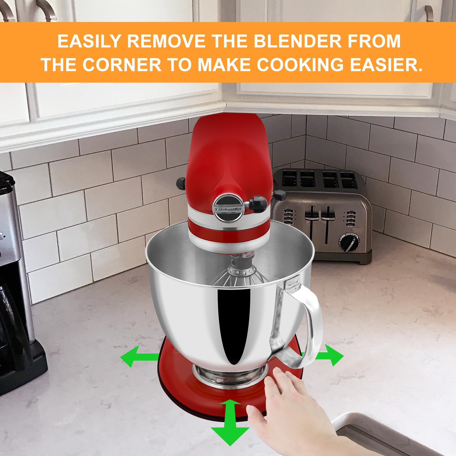 Siudangka Sliding Mat Compatible With Kitchenaid Mixer 5 8 Qt Stand Mixer, Convenient Appliance For Kitchen Appliances, Acrylic