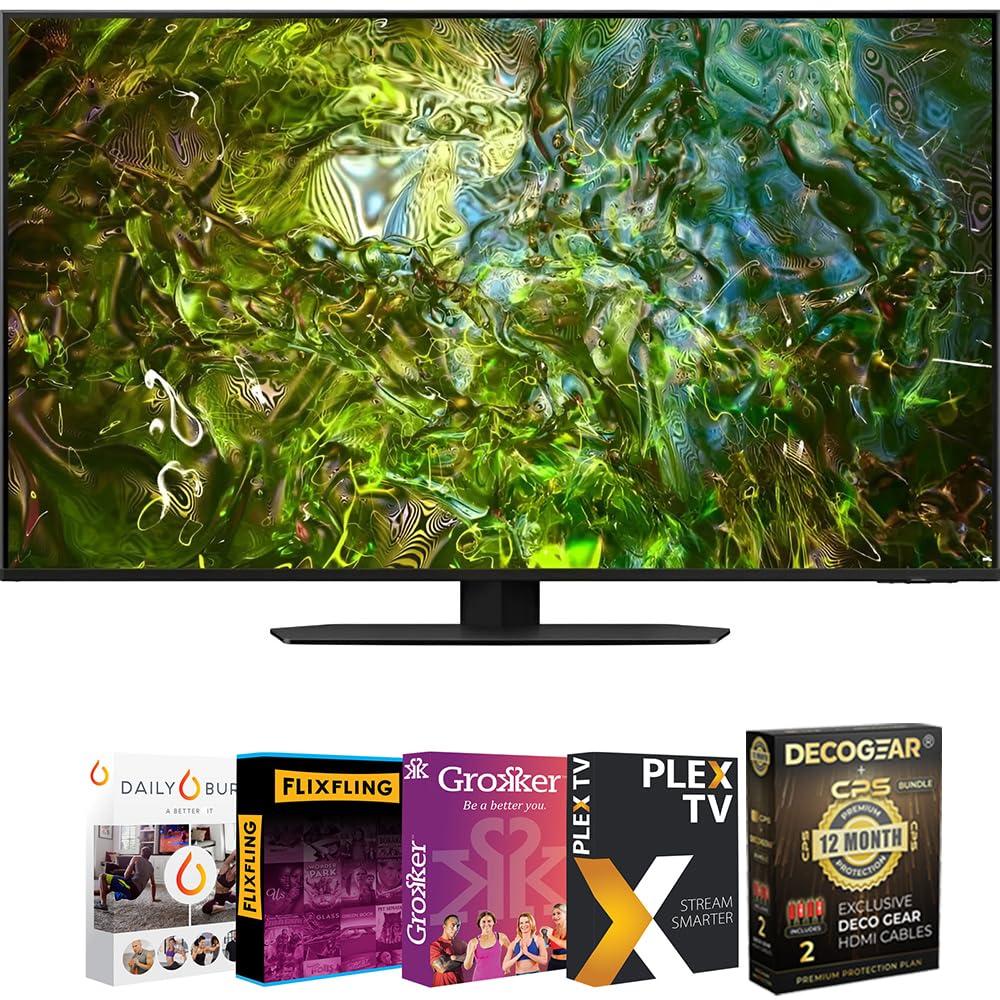 Samsung Qn55Qn90Dafxza 55 Inch Neo Qled 4K Smart Tv 2024 Bundle With Movies Streaming + Deco Gear 2X 4K Hdmi 2.0 Cable W/Copper