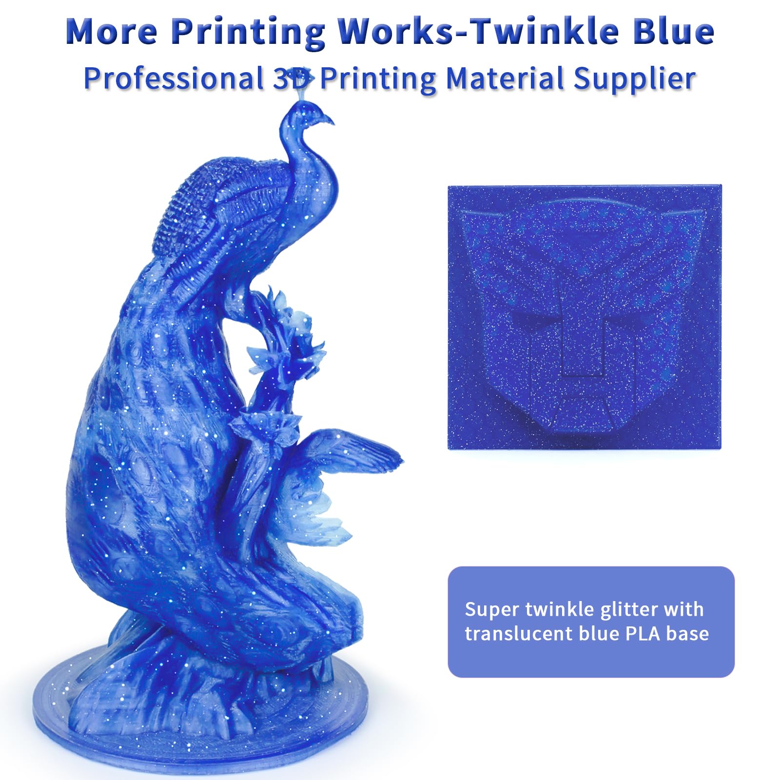 Ziro Pla Glitter Filament 1.75Mm,3D Printer Filament Pla 1.75Mm Twinkling Color Series 1Kg(2.2Lbs), Dimensional Accuracy +/  0.0