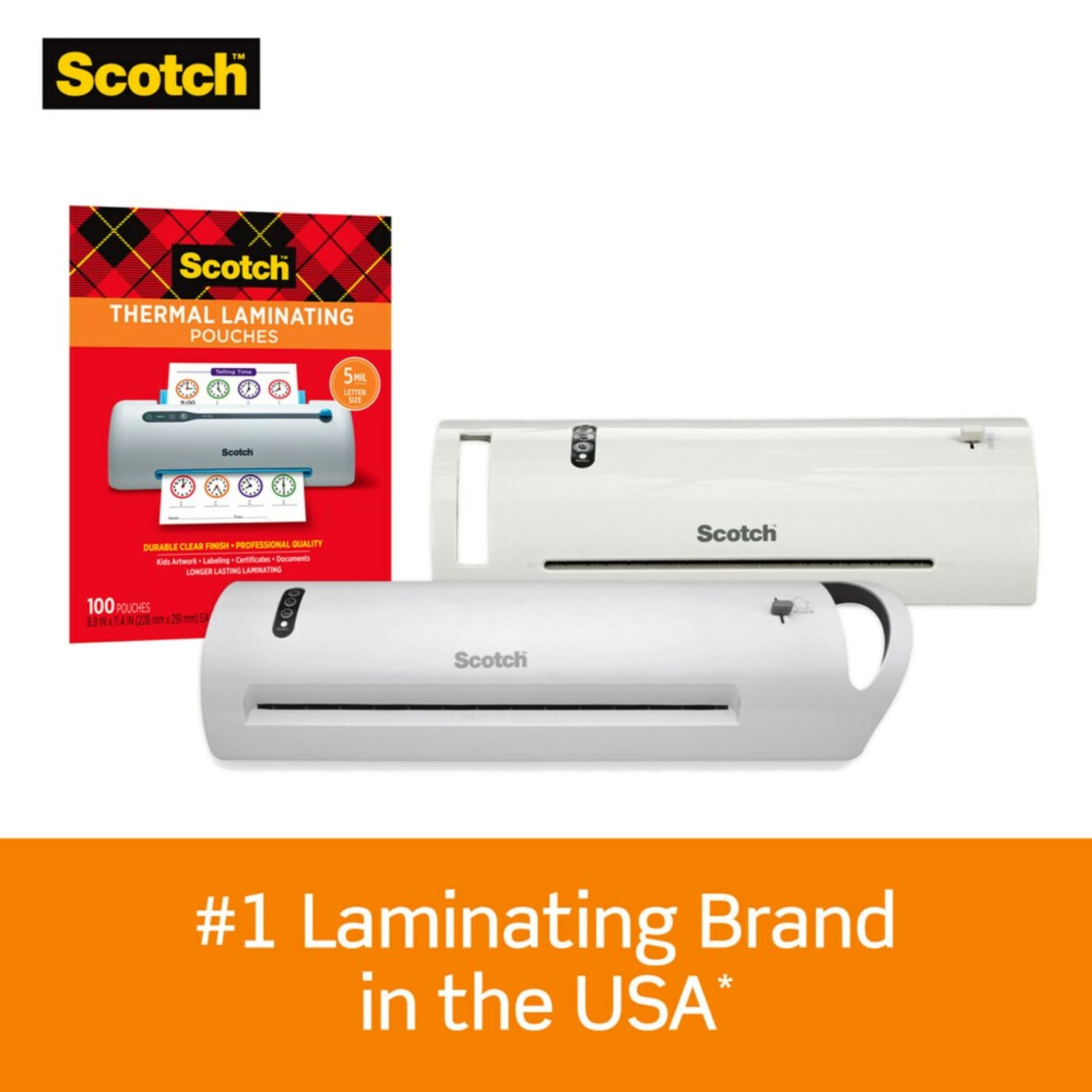 Scotch Pro Tl906 Thermal Laminator, 1 Laminating Machine, White/Blue, Laminate Recipe Cards, Photos And Documents, For Home, Office Or School Supplies, 9 In.