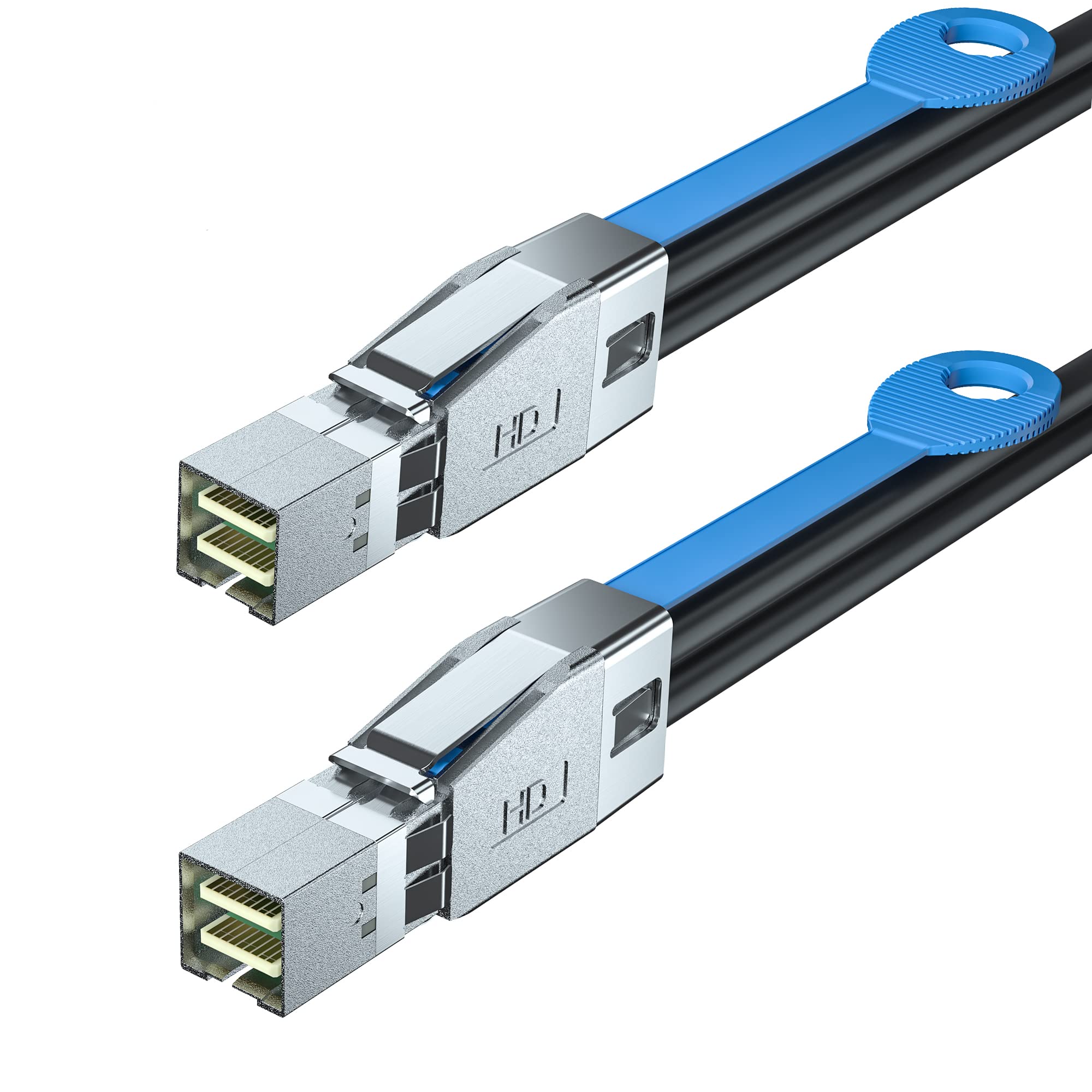 H!Fiber.Com 12G External Mini Sas Hd Sff 8644 To Mini Sas Sff 8644 Cable, High Density Hd Cable, 3 Meter(9.8Ft), For Hard Disk S