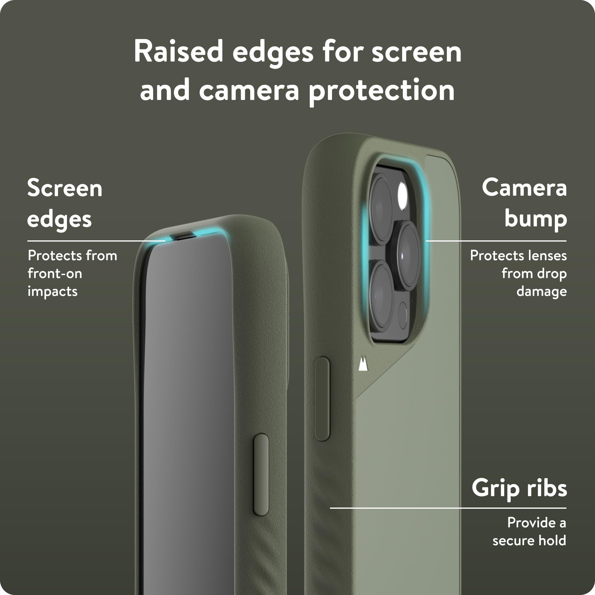 Mous Case For Iphone 15 Pro Max Magsafe Compatible   Limitless 5.0   Green Fabric   Protective Iphone 15 Pro Max Case   Shockpro