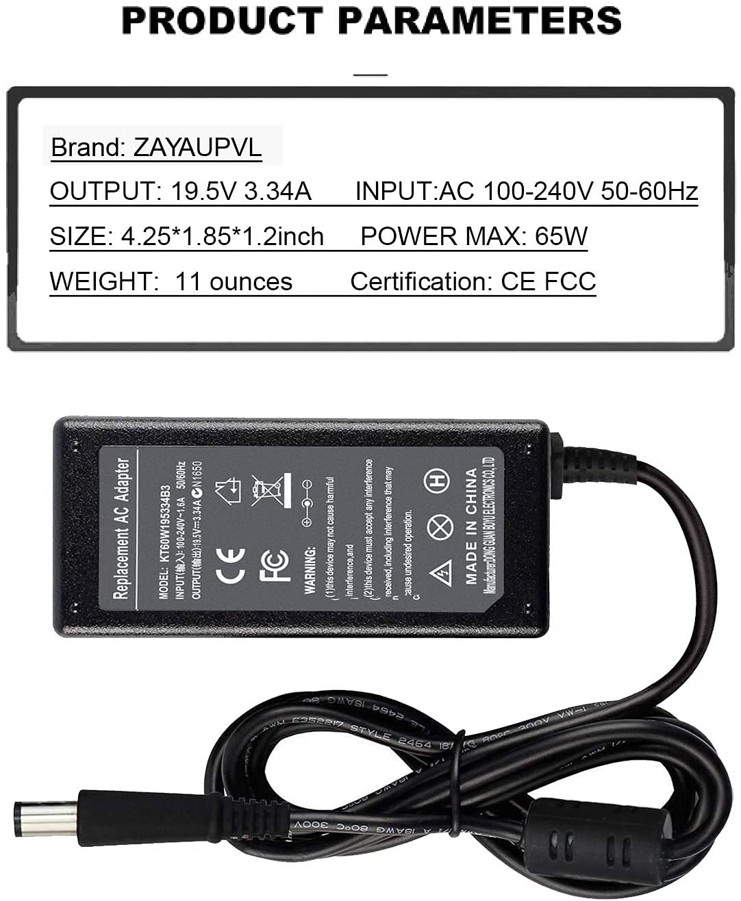 Zayupvl 65W 7.4Mm Tip Replacement Ac Adapter For Dell Latitude 3190 7470 5580 7280 La65Ns2 01 E5570 E7450 E6430 E6410 E6440 E744