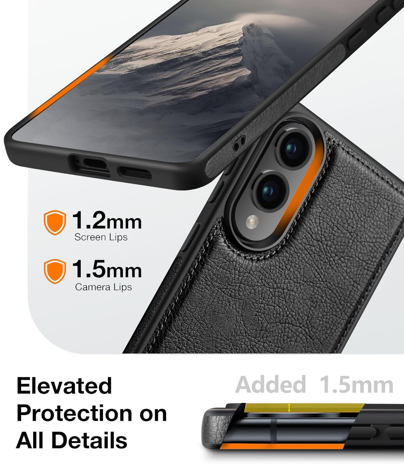 Wtcase Strong Magnetic For Samsung Galaxy S25 Edge Case Leather With Stand,[Compatible With Magsafe], Slim Adjustable Kickstand