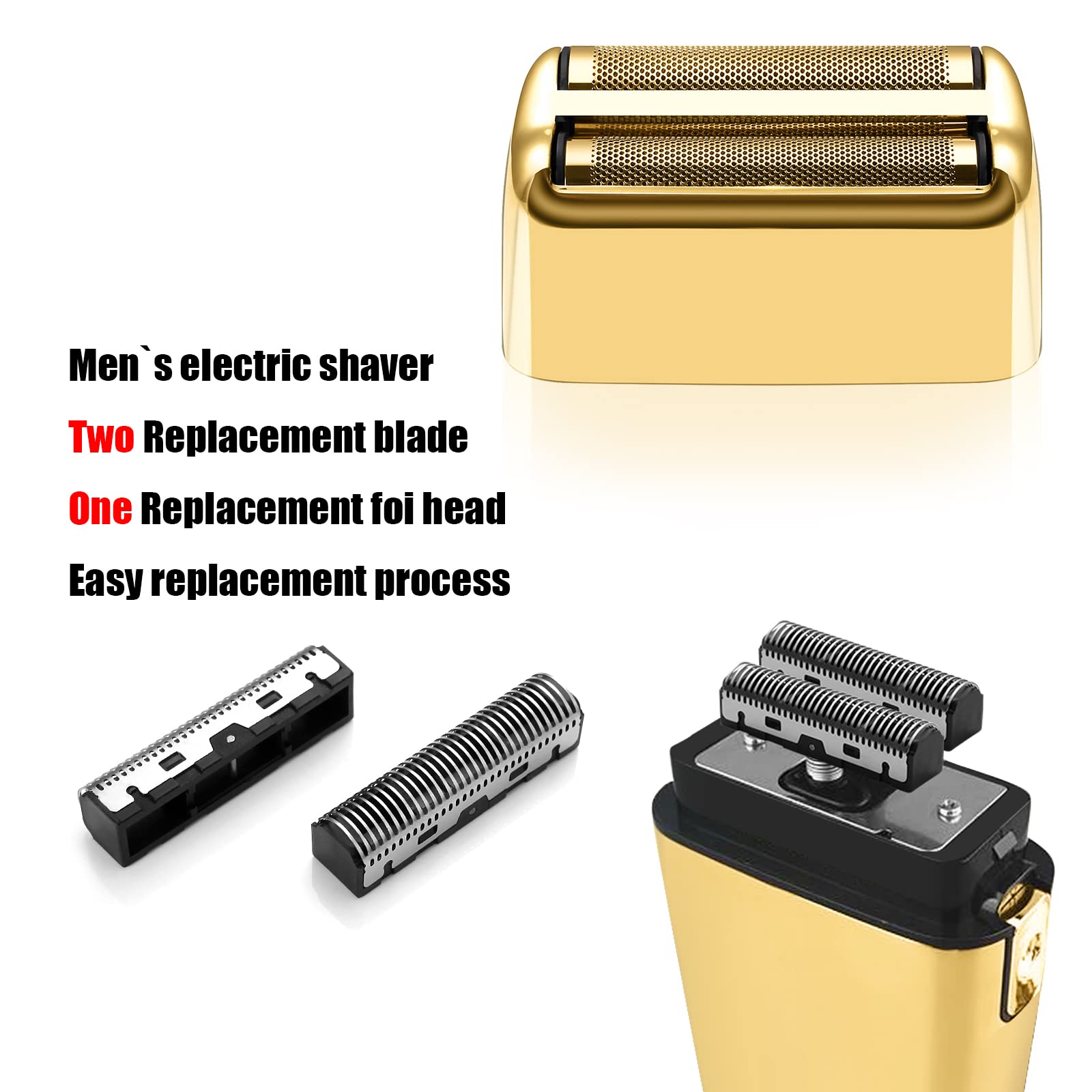 Replacement Foil And Cutters For Babylisspro Barberology Double Foil Shaver, Replacement Foil For Babylisspro Barberology Fxfs2