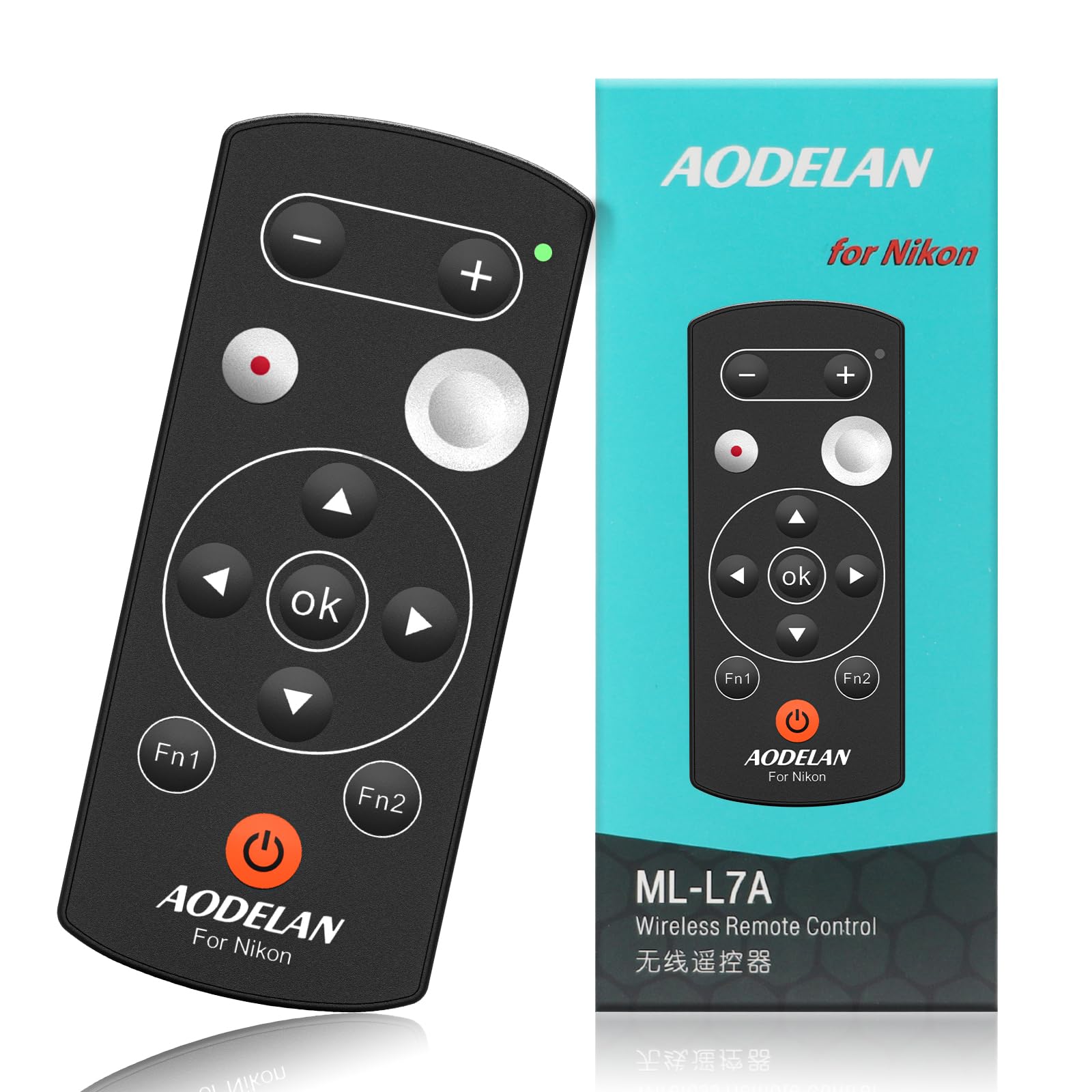 Aodelan Camera Wireless Shutter Release Remote Control For Nikon Coolpix P1000 P950 B600 A1000 Z50 Z30 Z Fc, Replaces Nikon Ml L