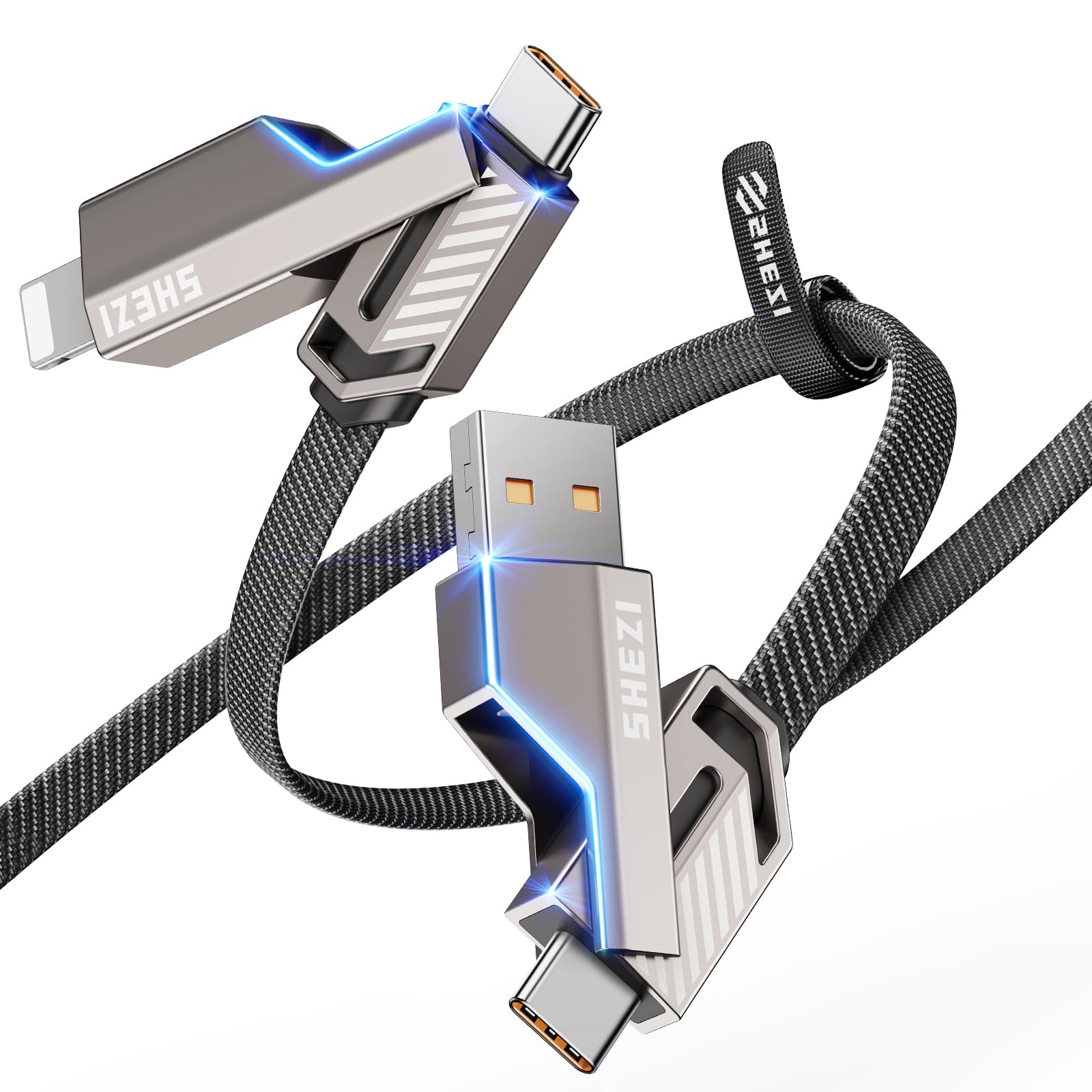 [One Is Enough] 4In1 Usb C To Lightning Cable, 45W[High Speed Charging&Fast Data Transfer] [Carplay&Android Auto Support] Multi