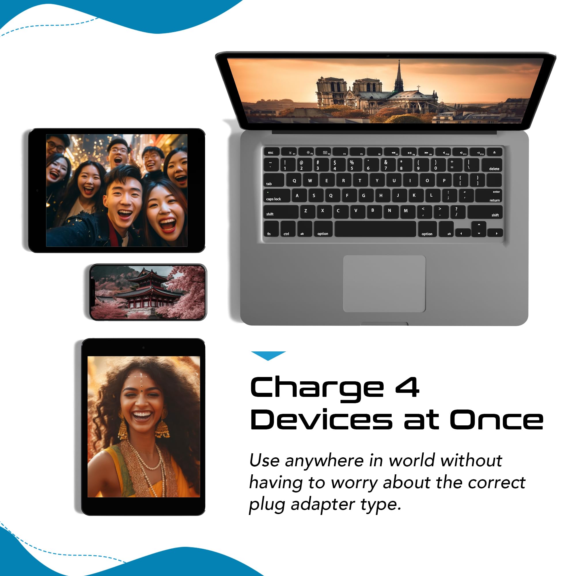 Ceptics International Power Plug Adapter Travel Set, 20W Pd & Qc, Safe Dual Usb & Usb C 3.1A   2 Usa Outlet   Compact   Use Euro