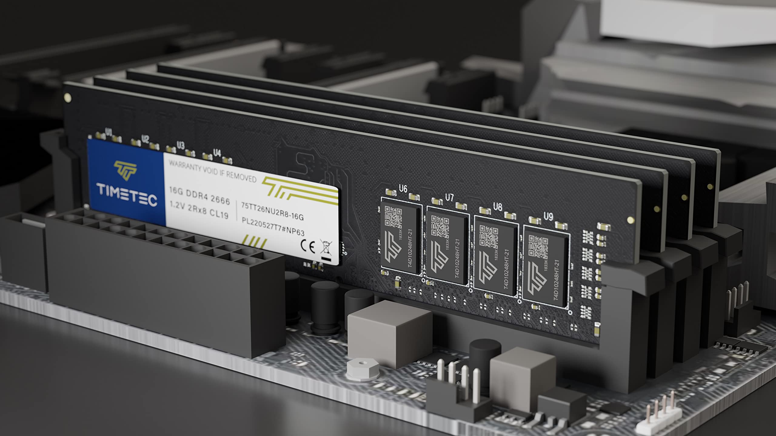 Timetec 16Gb Ddr4 2666Mhz Pc4 21300 Non Ecc Unbuffered 1.2V Cl19 2Rx8 Dual Rank 288 Pin Udimm Desktop Memory Ram Module Upgrade