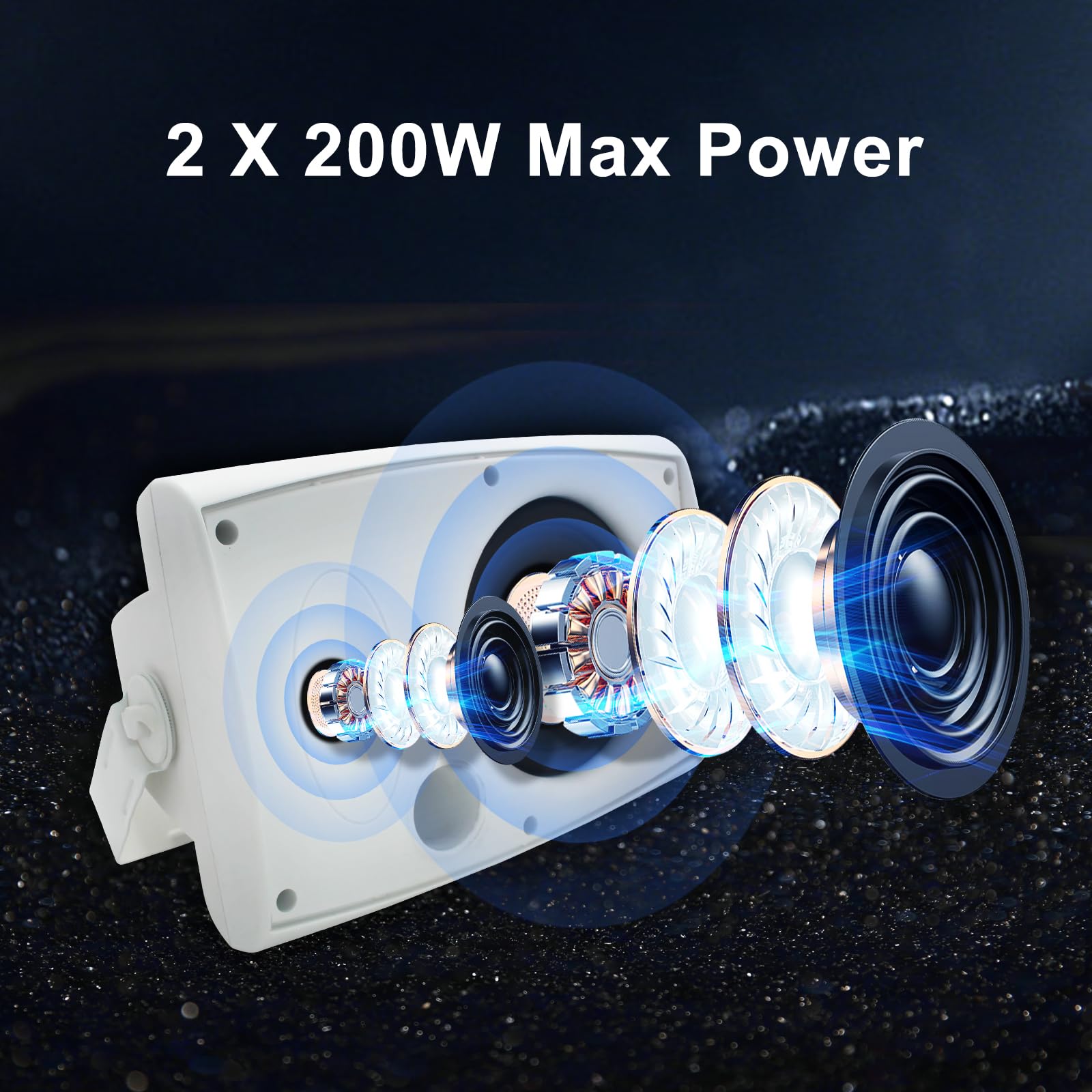 6.5 Inch 400W Outdoor Speakers Wired Waterproof Passive With Powerful Bass, Wall Mount Speakers For Patio Garden Poolside Home(P