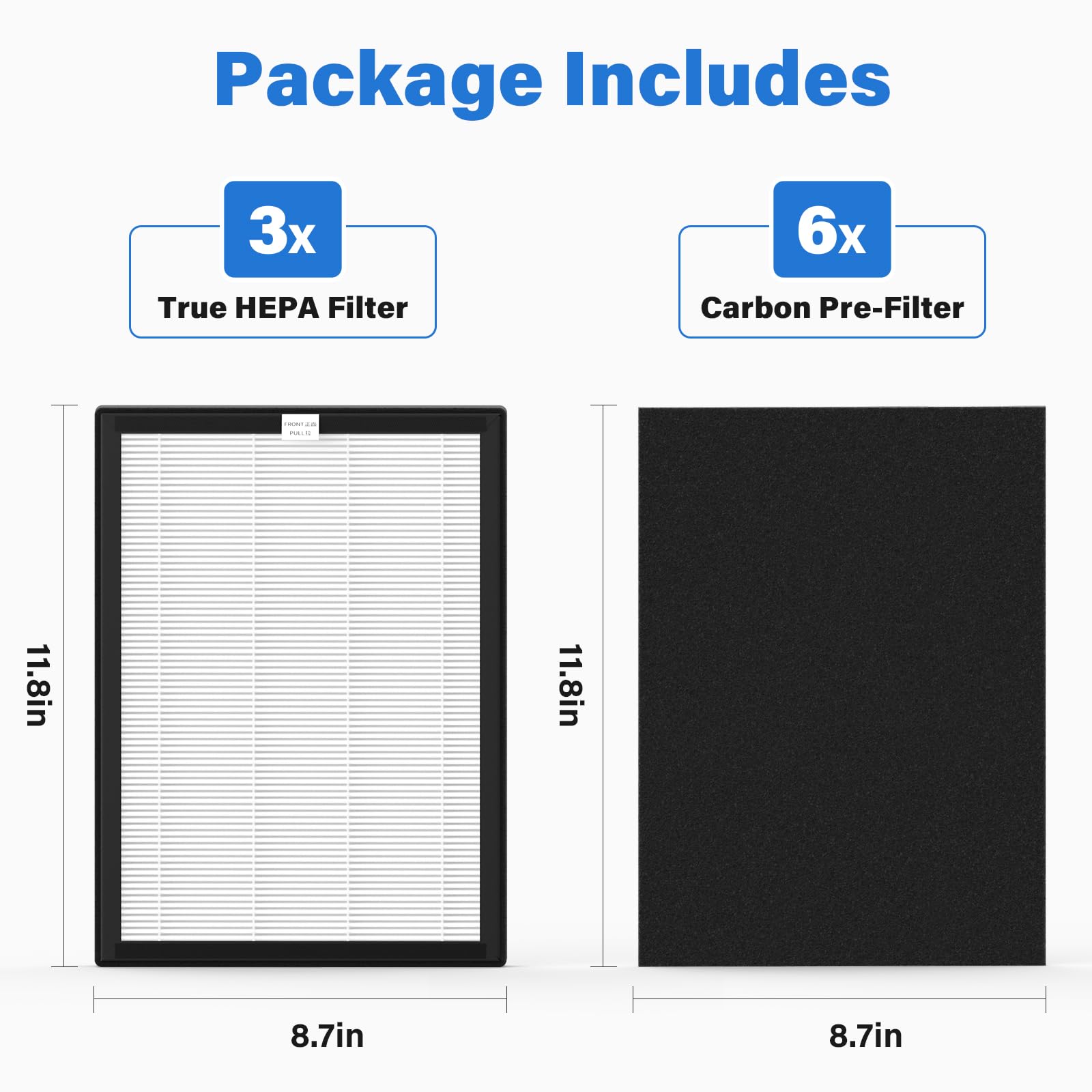 Prohepa 9000 Replacement Filter Sets For Veva Prohepa 9000 Air Puri Fier, Including 3 True Hepa Filters & 6 Carbon Filters