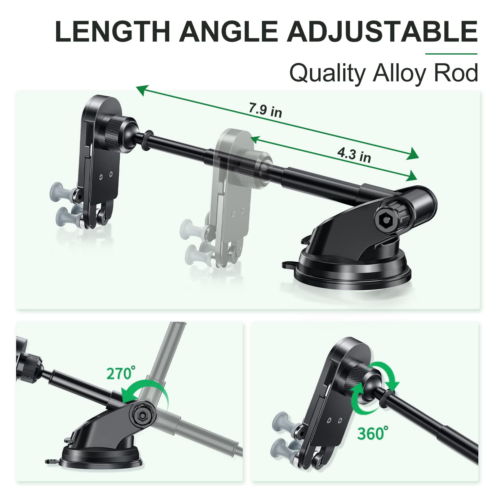 Xuenair Z Fold 4 Car Mount For Dashboard Windshield Window, Aluminum 2 Mode For Samsung Galaxy Z Fold 6 5 4 3 2 Accessories And