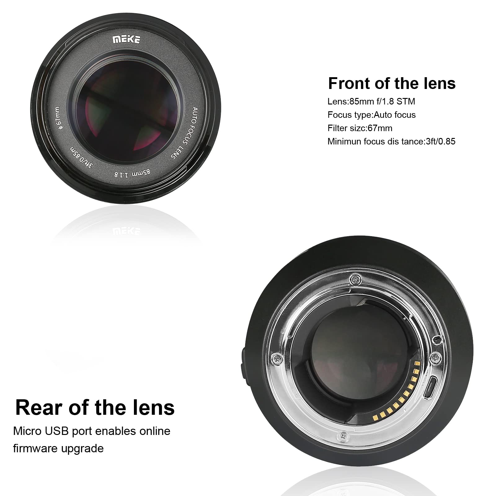 Meike 85Mm F1.8 Full Frame Af Stm(A Stepping Motor) Lens Large Aperture Auto Focus Medium Telephoto Fixed Prime Portrait Lens Fo
