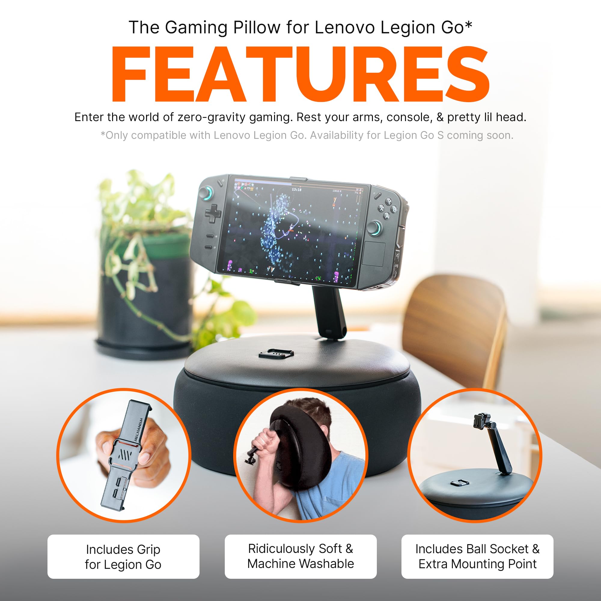 Mechanism Gaming Pillow For The Lenovo Legion Go | Experience Zero Gravity Gaming With Our Gaming Cushion | Ridiculously Soft &