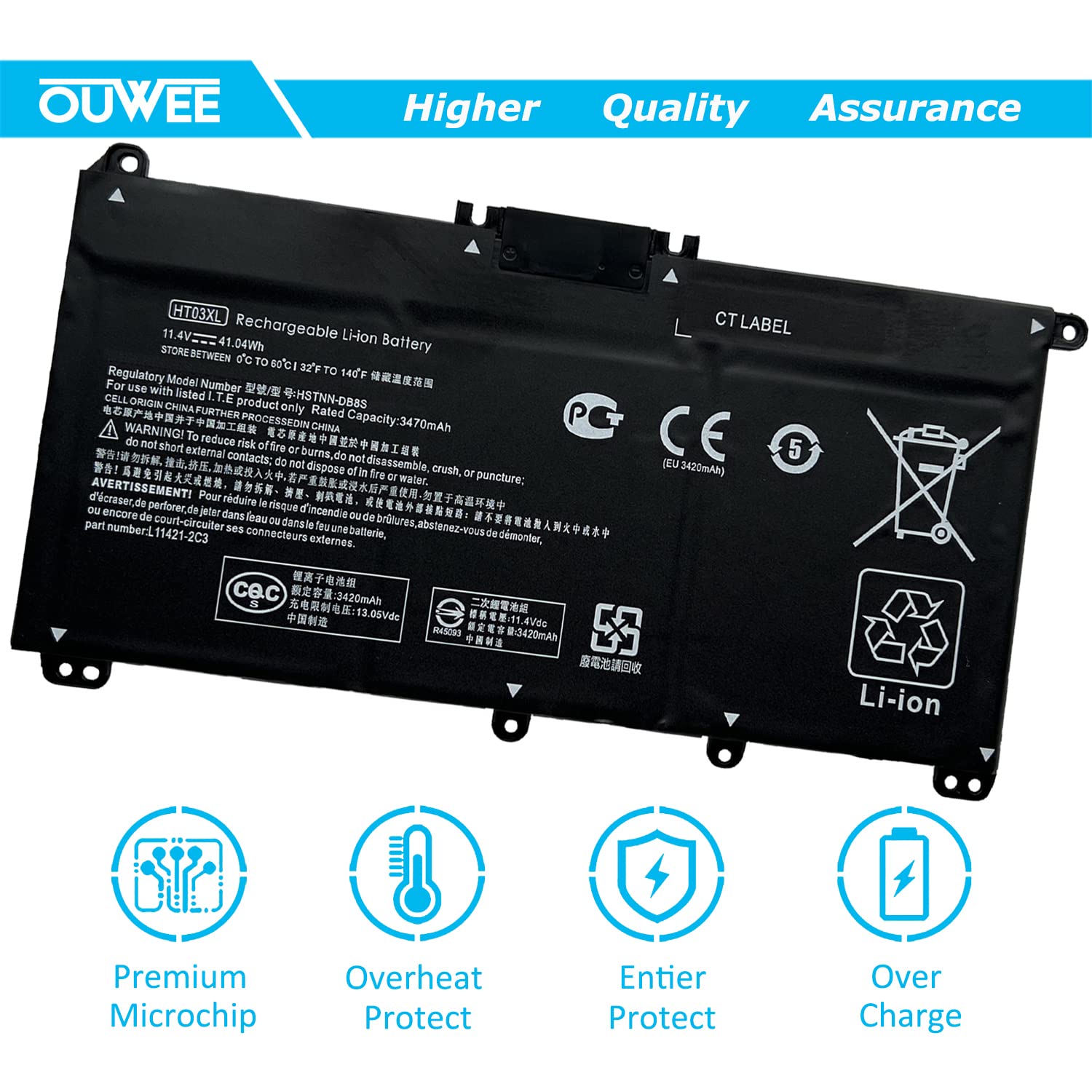 Ht03Xl Battery For Hp Laptop Battery L11119 855 Hp Battery For Hp Pavilion 15 Da 15 Db 15 Dw 15 Cs 15 Dy 17 By 17 Ca 14 Ce 14 Cf