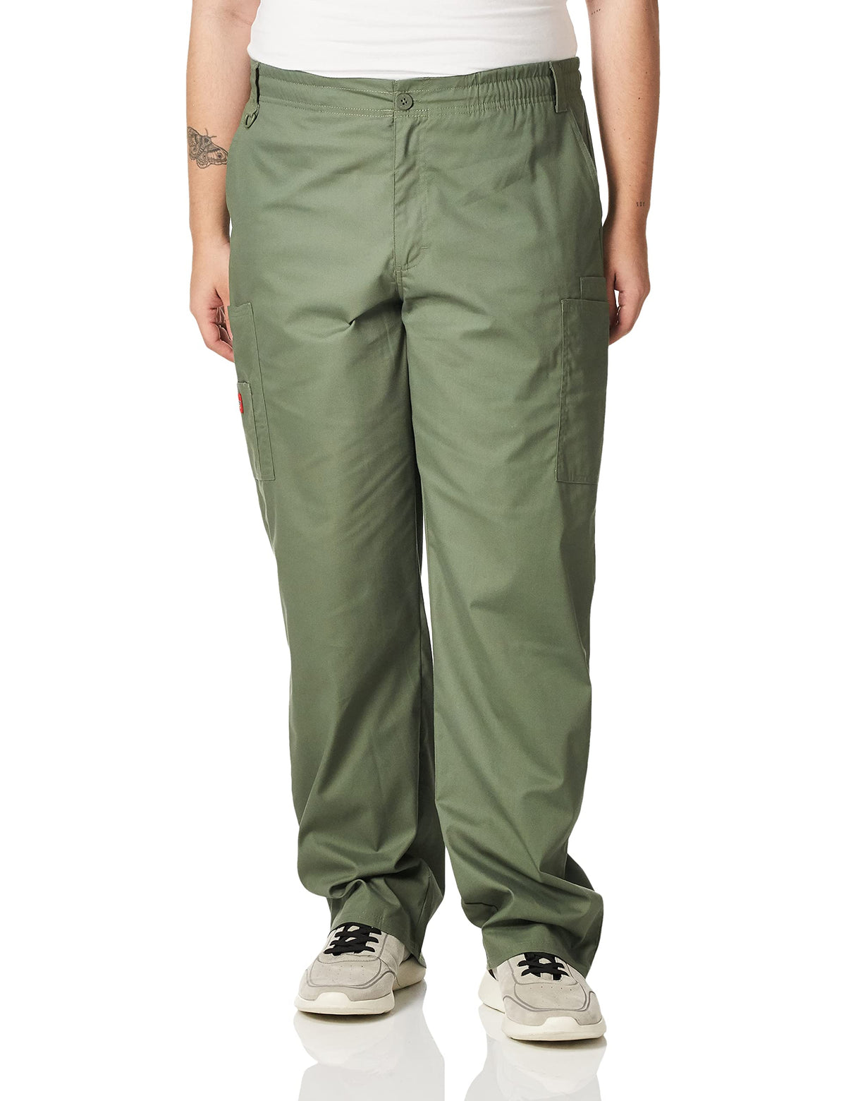 Dickies Mens Big And Tall Signature Elastic Waist Scrubs Pant, Olive, Xxxx Large