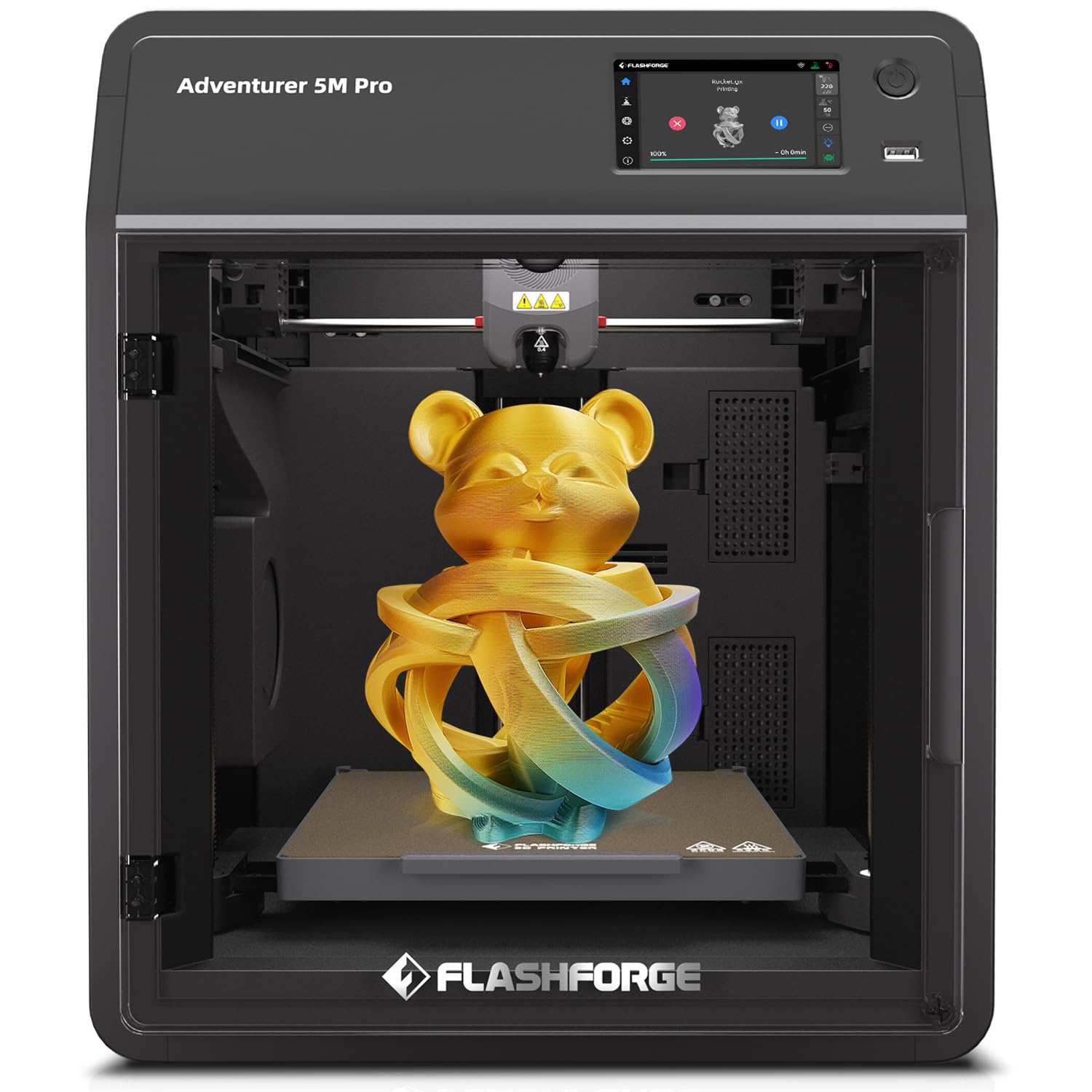 FLASHFORGE Adventurer 5M Pro 3D Printer, One-Click Auto-Printing Max 600mm/s High-Speed with 0.4/0.6mm Nozzle Bundle, CoreXY Str