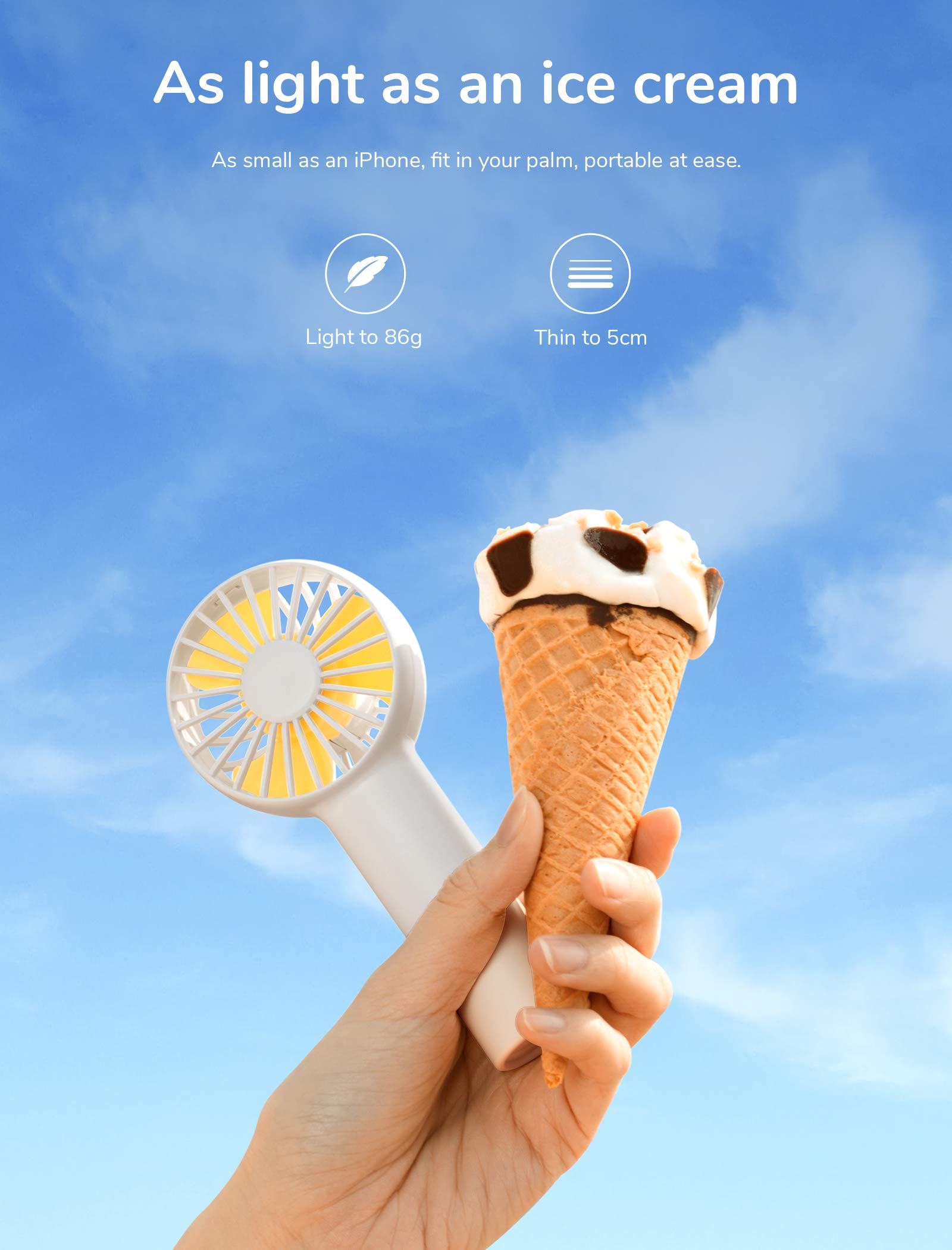 Jisulife Mini Fan Battery Operated Handheld With 2000 Mah Or Usb Powered Personal Fan,3 Speeds,Enhanced Airflow, Rechargeable Qu