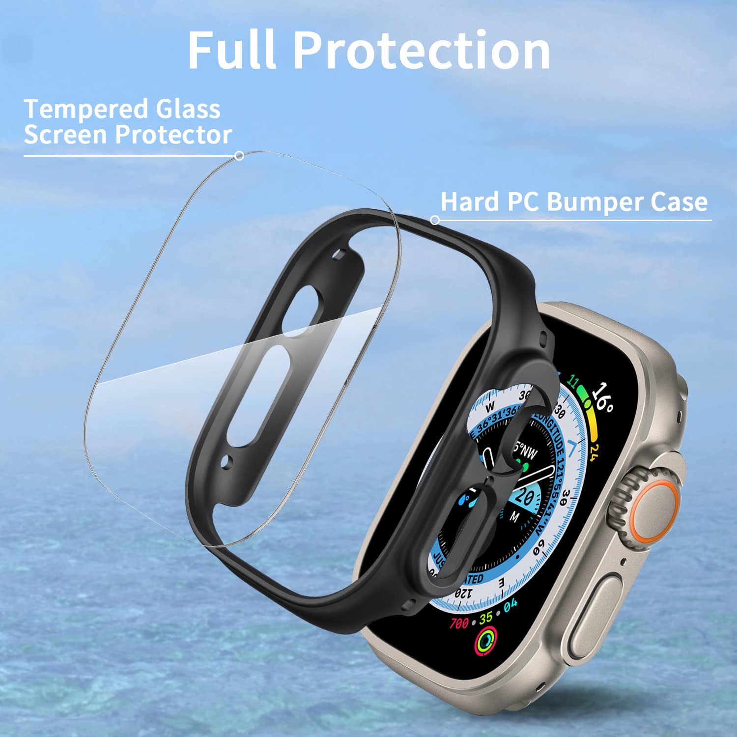 4 Pack Smiling Case And Screen Protector Compatible With Apple Watch Ultra 2/Ultra 49Mm, 2 Hard Pc Bumper Case [No Screen Protec