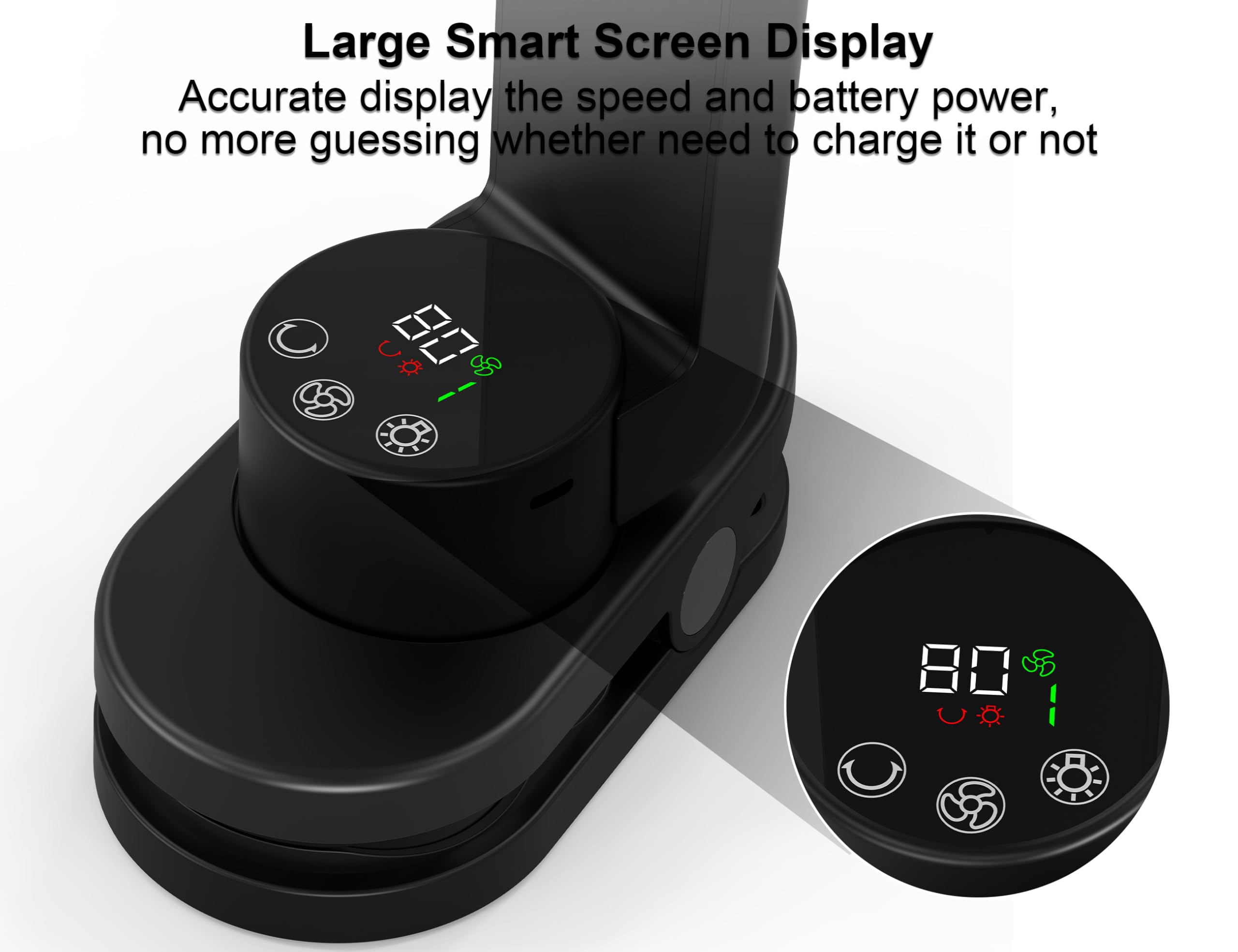 Addacc Small Desk Fan, Rechargeable Clip On Fan With Atmosphere Light & Hook, Battery Operated Table Fan, Ultra Quiet, 9 Speed A