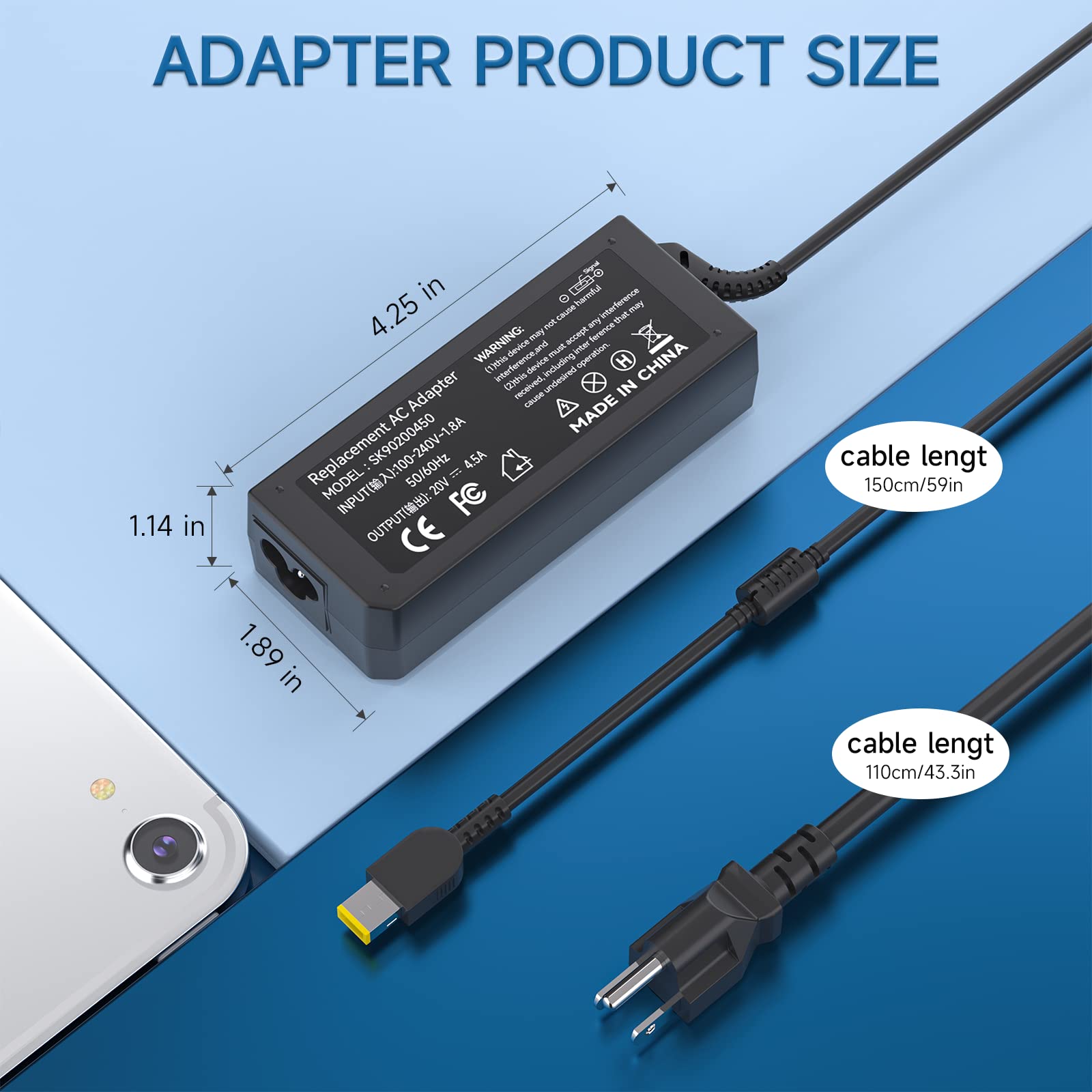 90W Laptop Charger For Lenovo Thinkpad X1 Carbon T440 E431 G410 45N0237 45N0236 45N0239 344428U Thinkpad T431S Z510 Pa 1900 081