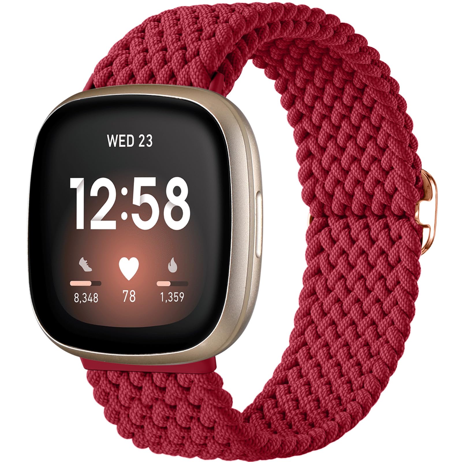 Maledan Sport Elastic Band Compatible For Fitbit Sense/Versa 3/Fitbit Versa 4/Sense 2 Bands Men Women, Breathable Elastic Stretc