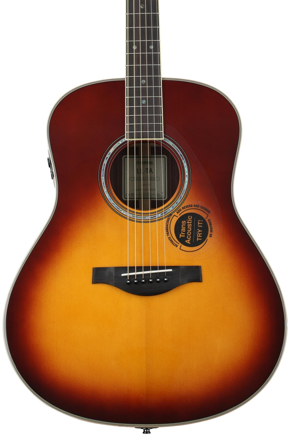 Yamaha L-Series Transacoustic Guitar with Hard Gig Bag- Dreadnought, Brown Sunburst