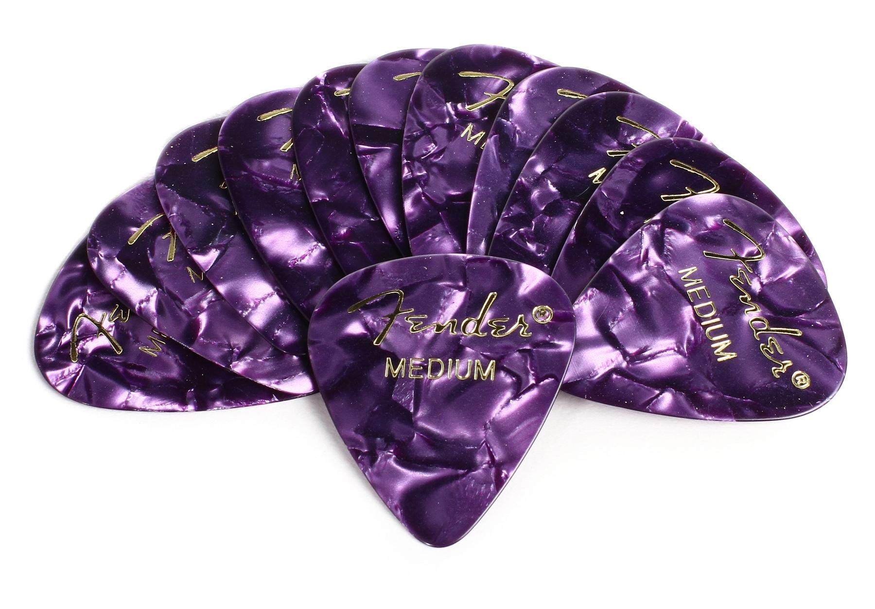 Fender 351 Celluloid Premium Guitar Picks Purple Moto Medium