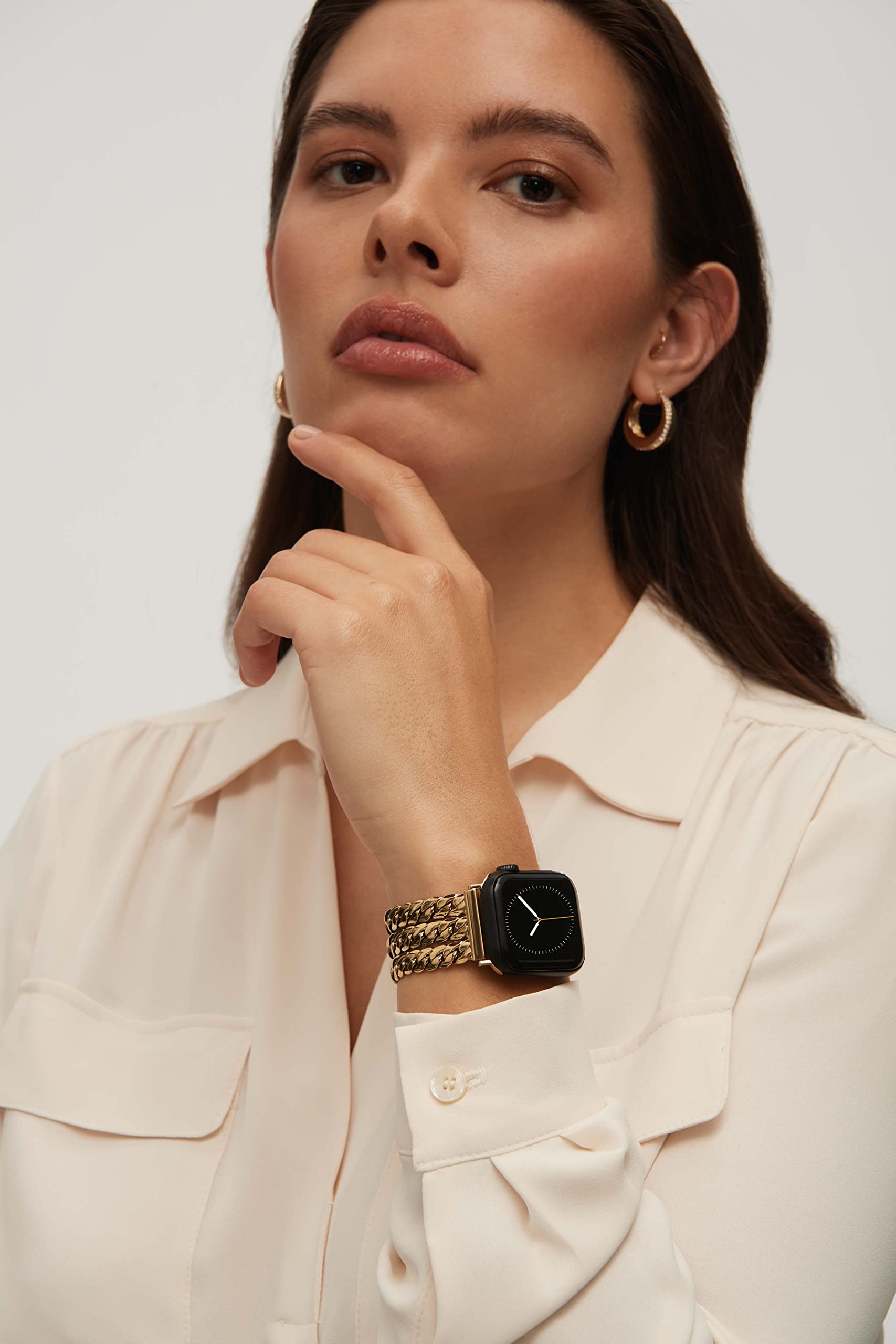 Anne Klein Fashion Chain Bracelet For Apple Watch, Secure, Adjustable, Apple Watch Band Replacement, Fits Most Wrists