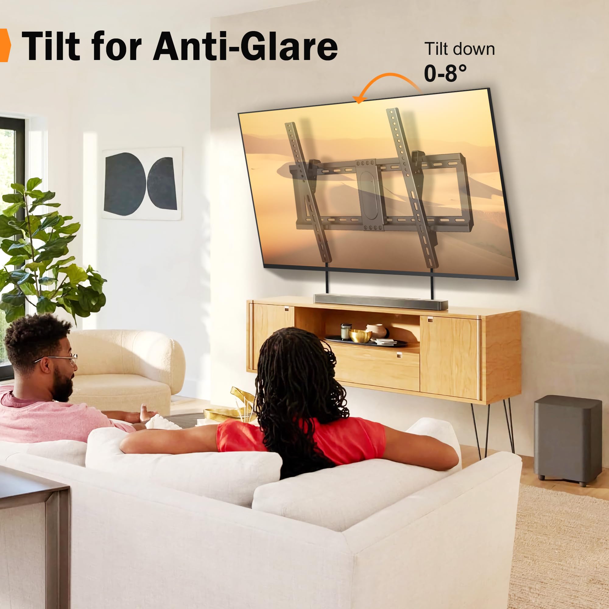 Xinlei Tilting Tv Wall Mount For Most 37 82 Inch Flat/Curved Tv, Universal Low Profile Tv Bracket, Fits 24   /18   /16    Studs,