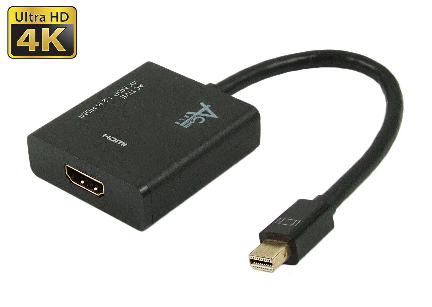 Ableconn Mdphd4Kaa Active Mini Displayport To Hdmi Adapter For Displays Up To 4K Ultra Hd 3840X2160@30Hz (Gold Plated)