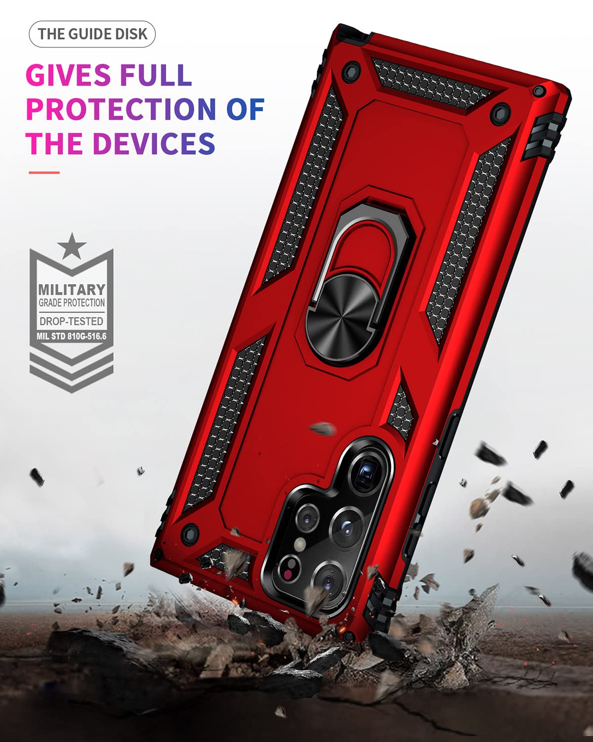 Addit Phone Case For Samsung S22 Ultra Case Samsung Galaxy S22 Ultra Phone Case, Military Grade, Heavy Duty, With Ring Holder St