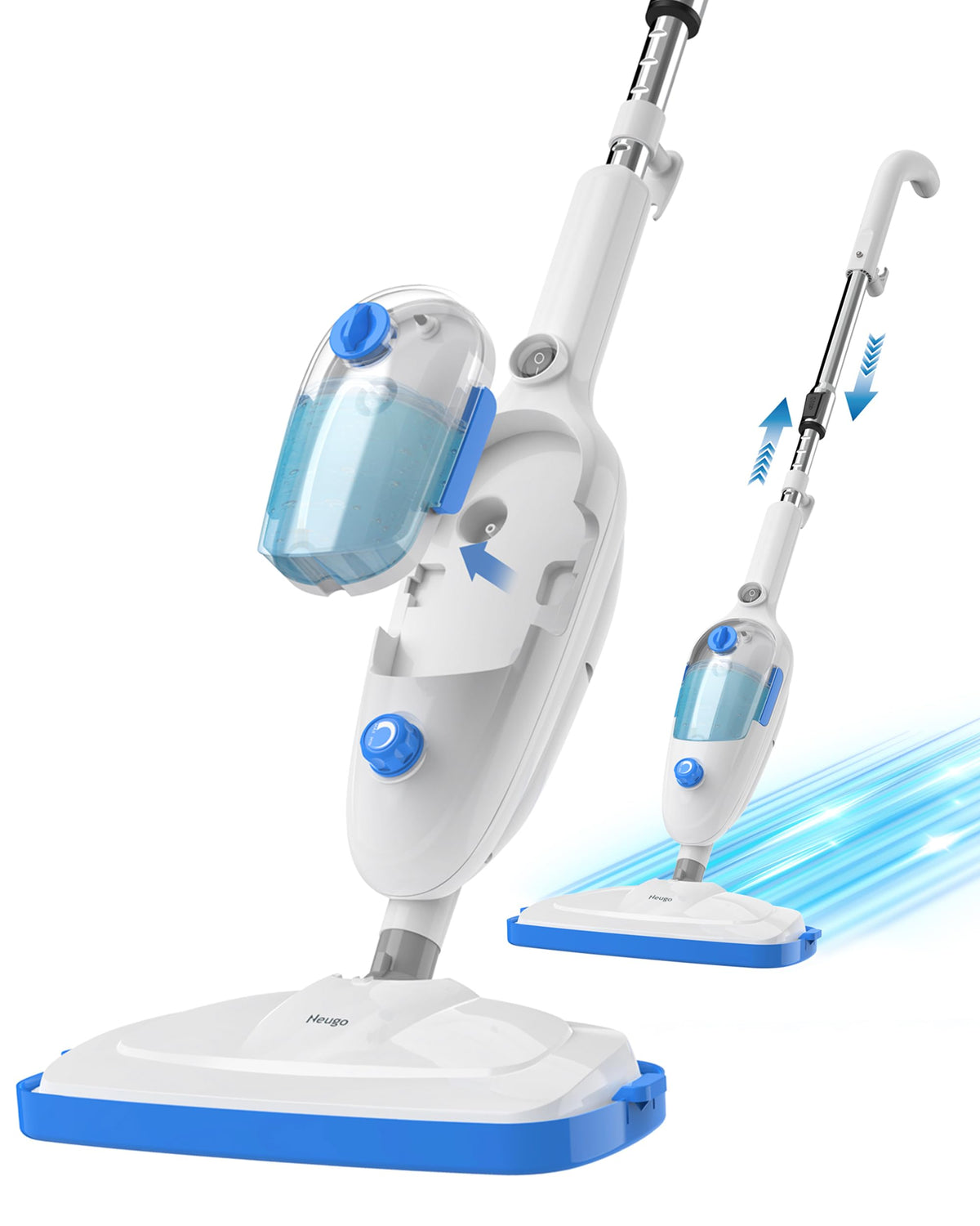 Steam Mop For Hardwood Floor Cleaning, Floor Steamer Cleaner Lightweight For Vinyl, Laminate, Carpet, Tile Hard Floors W/Adjusta