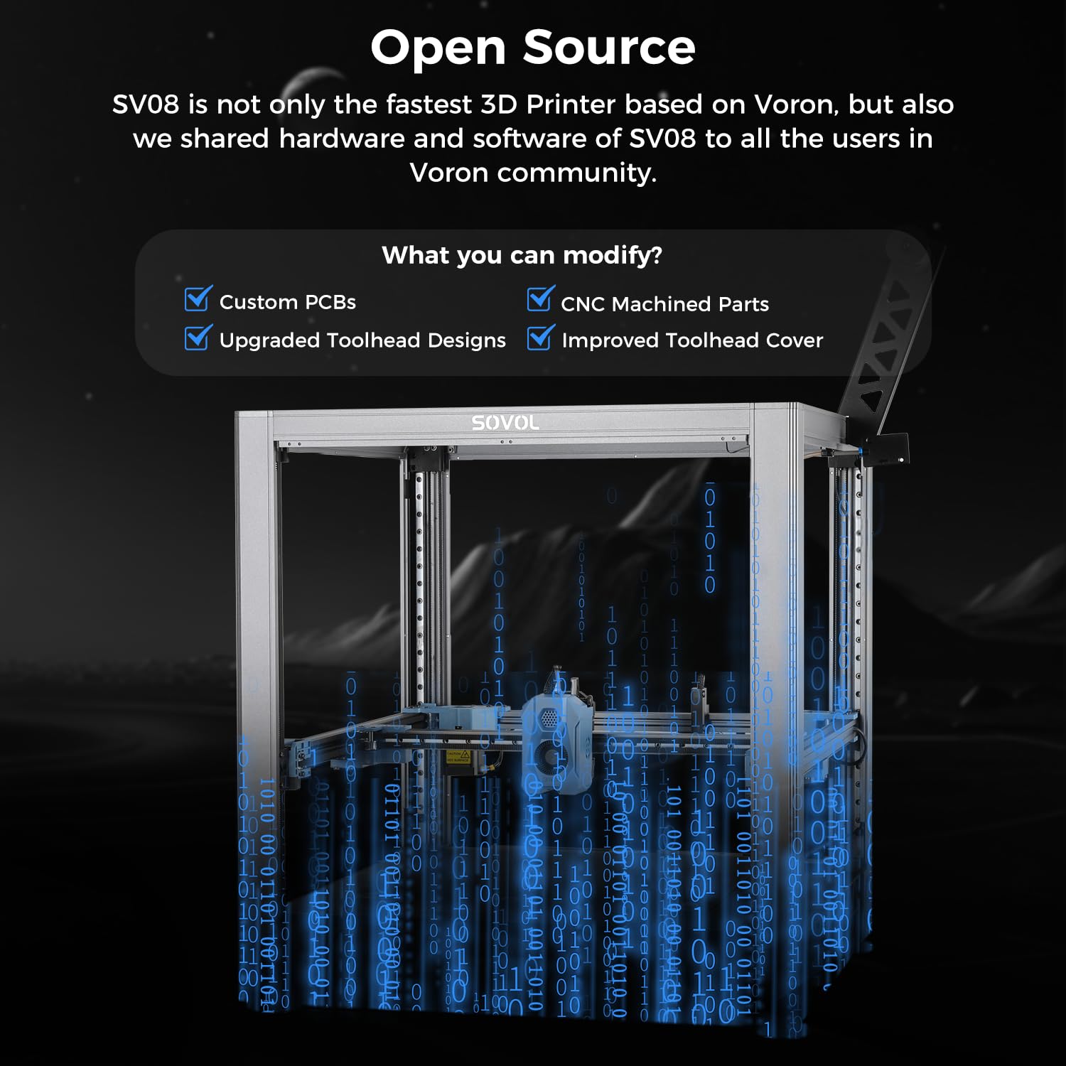 Sovol Sv08 Core Xy 3D Printer Voron 2.4 Open Source, 700Mm/S High Speed 3D Printers With 300? Clog Free Hotend & Camera, Auto Le