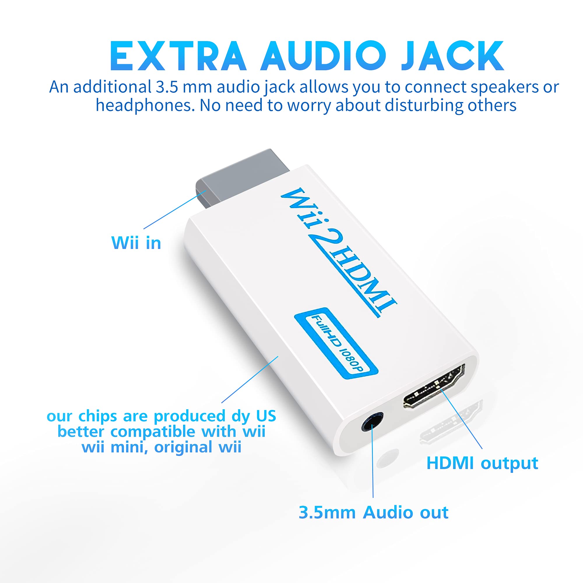 Xahpower 2 In 1 Accessories Bundle Kits For Wii, Wired Infrared Ray Sensor Bar And Wii To Hdmi Converter Compatible With Nintend