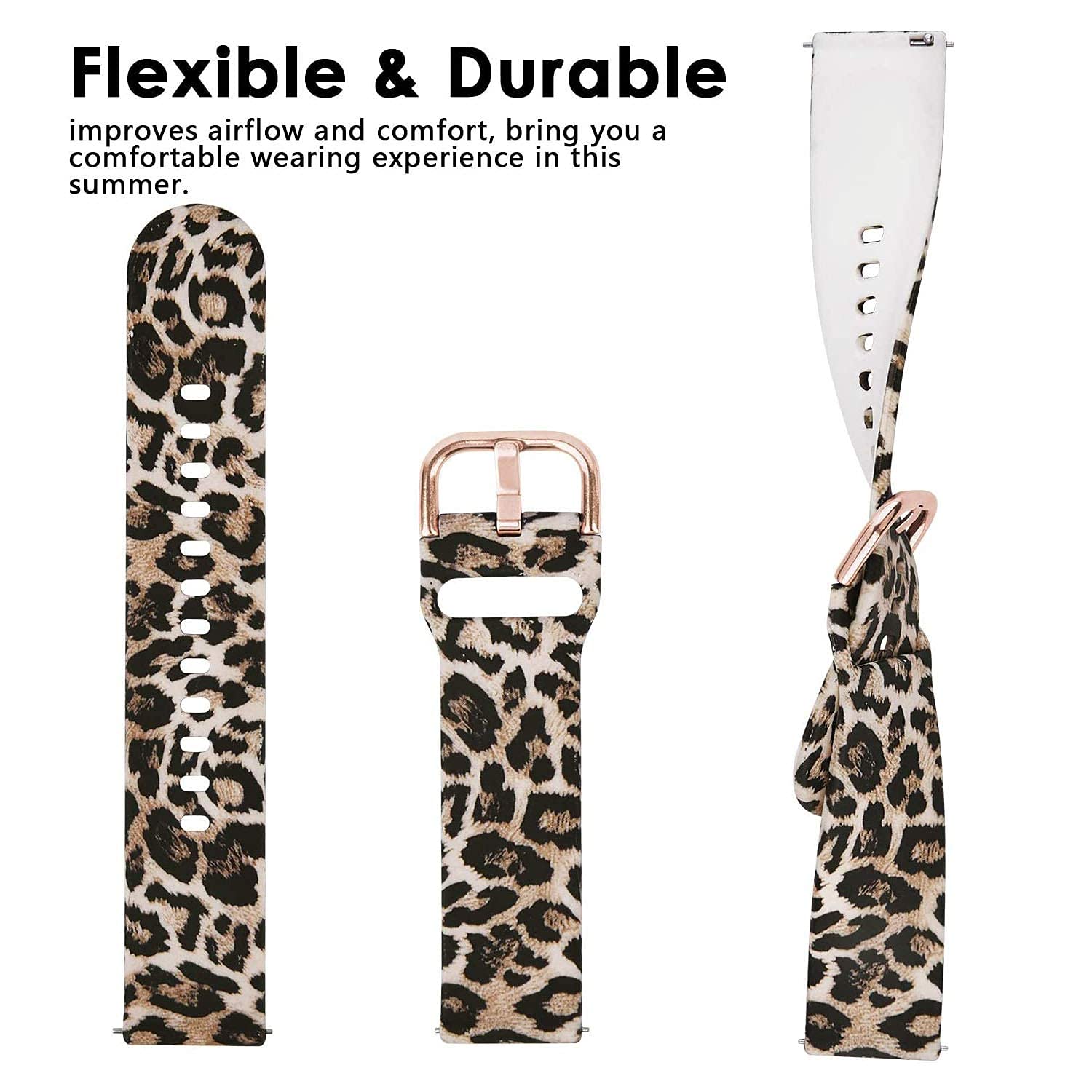 Vicrior Bands Compatible With 19Mm Id205L Veryfitpro Smart Watch, Soft Silicone Pattern Printed Floral Replacement Band For Will