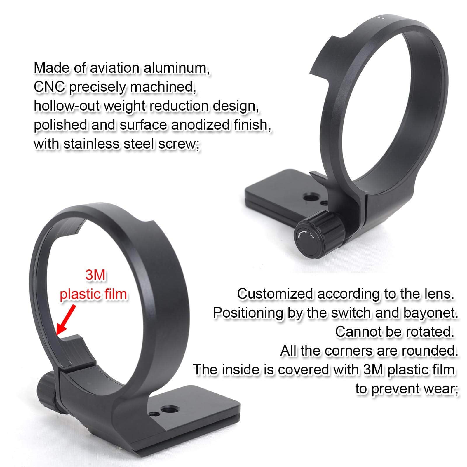 Ishoot Cnc Tripod Mount Ring For Sigma 135Mm F/1.8 Dg Hsm Art Lens, Aviation Aluminum Lens Tripod Collar Support Bracket Holder