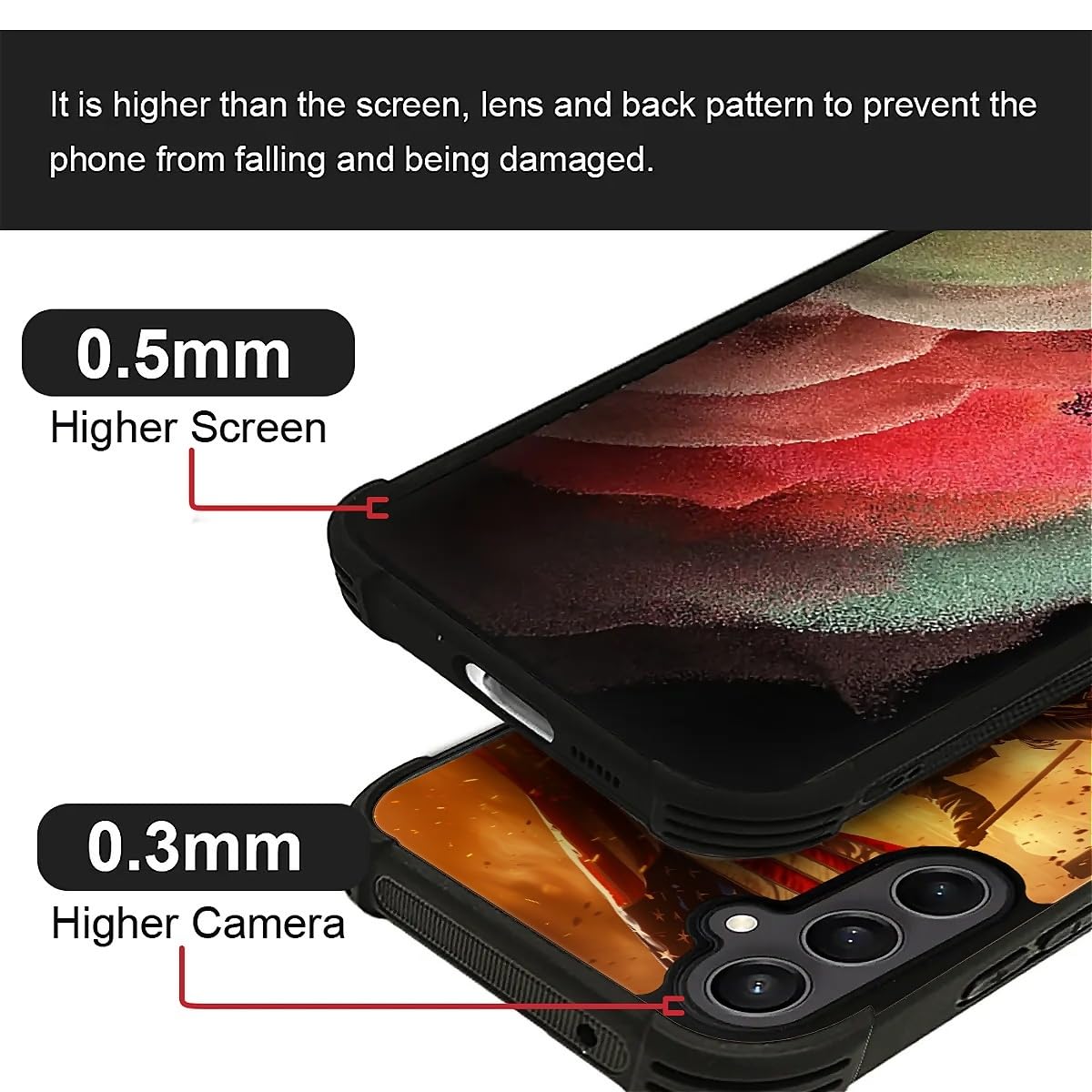 Carloca Compatible With Samsung Galaxy S23 Fe Case, Horse American Flag Cowboy Pattern For Girl Ultra Protection Shockproof Soft