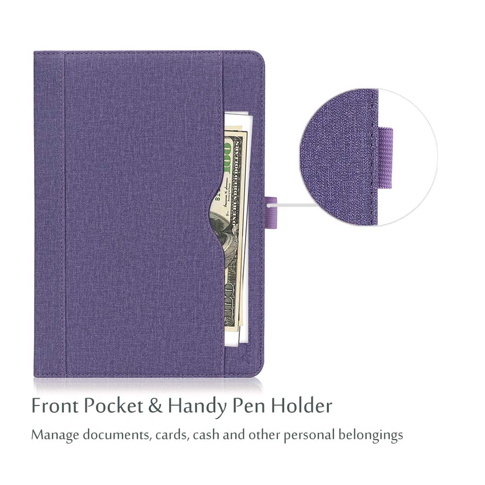 Procase For Ipad 9.7 Inch Ipad 6Th/5Th Generation Case 2018 2017/Ipad Air 2/Air 1 Case, Premium Leather Folio Corner Protection Multi Angle Viewing Stand Cover With Front Pocket Pen Loop  Purple