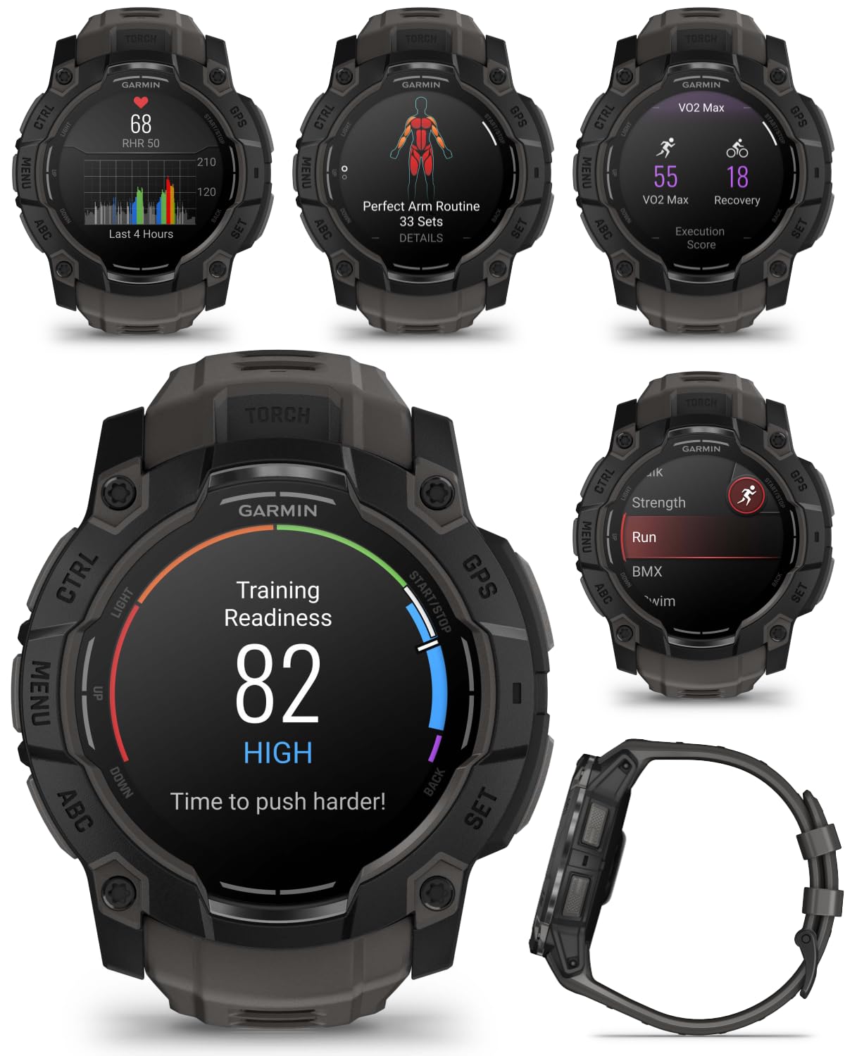 Wearable4U Garmin Instinct 3 50 Mm, Amoled Display, Rugged Outdoor Gps Smartwatch, Metal Reinforced Bezel, Built In Flashlight,