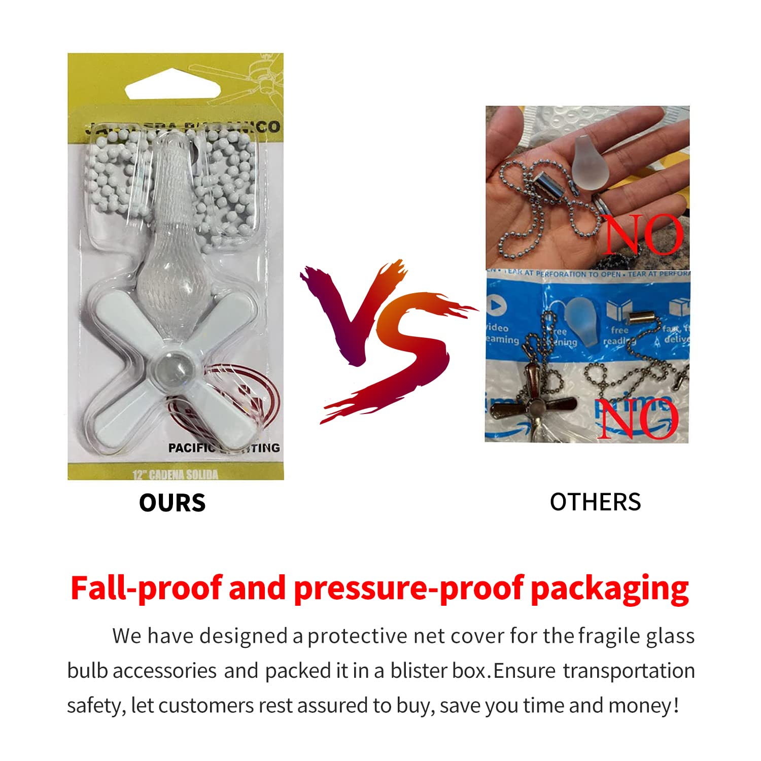 Ceiling Fan Pull Chain, ???? ???????? Extra Long With Decorative Frosted Glass Bulb And Fan Cord,Fit All Standard 3Mm Diameter C