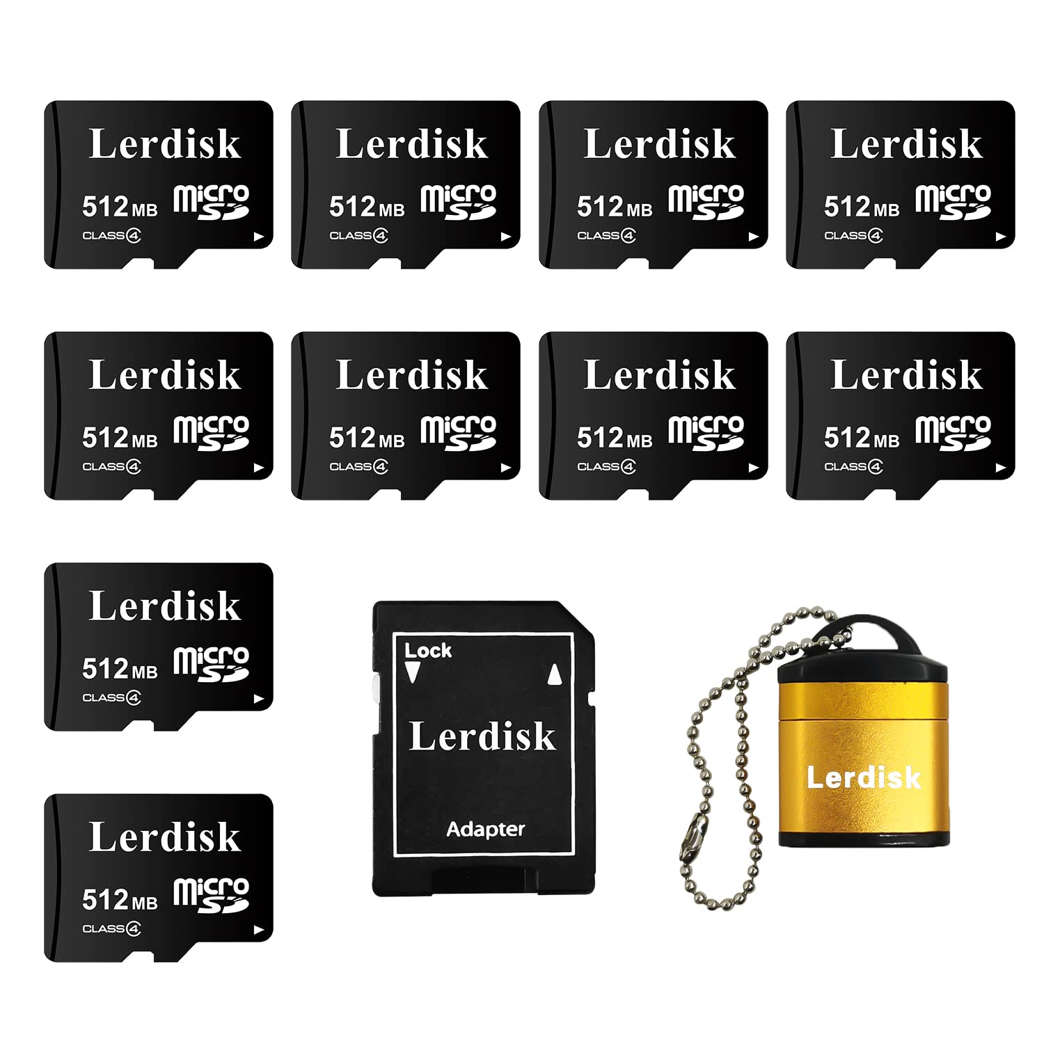 Lerdisk Factory Wholesale Micro Sd Card 512Mb Pack Of 10 In Bulk Small Capacity For Small Files Only,Not Suitable For Camera,Pho