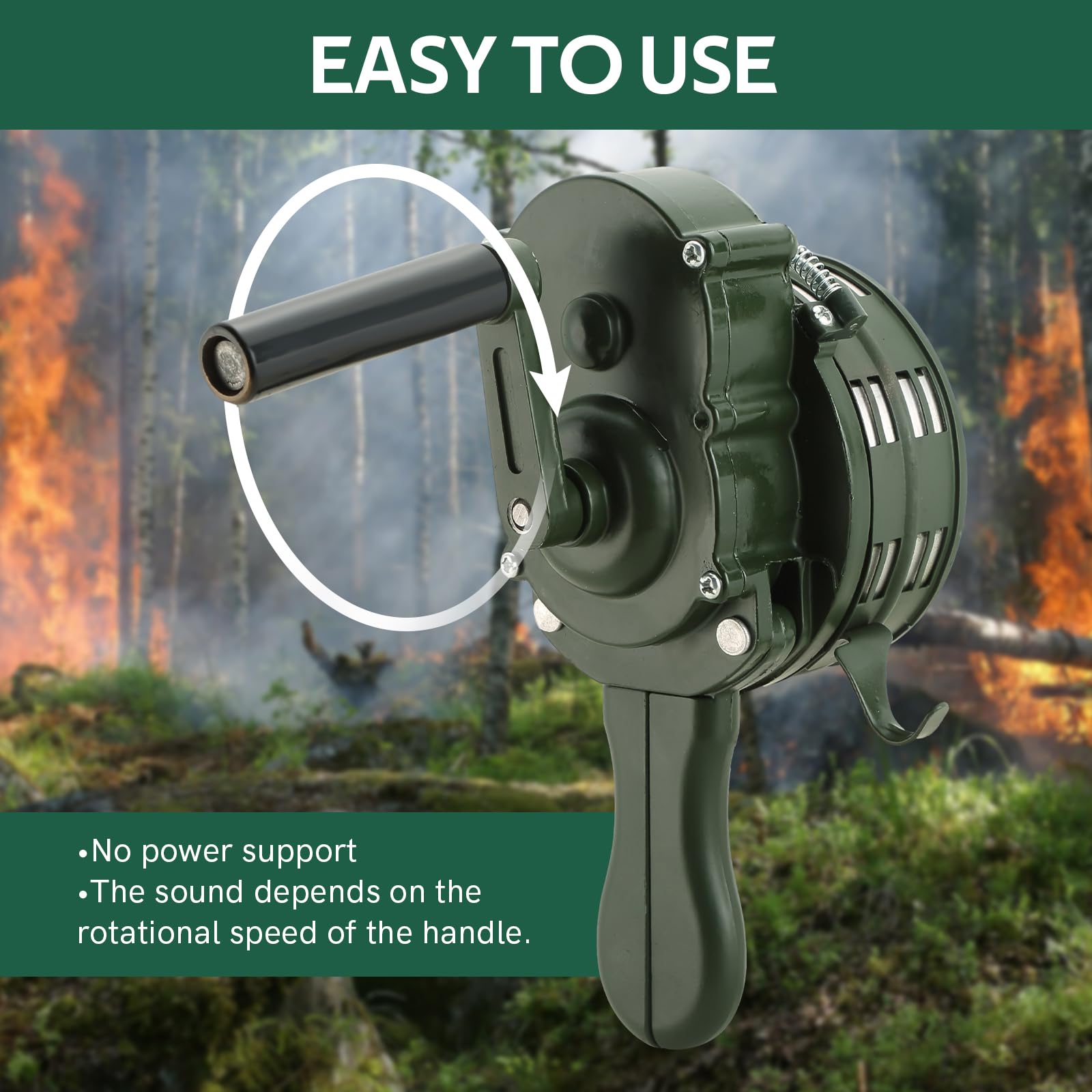 Myfully Handheld Air Raid Siren | Hand Loud Crank Operated 110Db Air Raid Siren Home Self Protection Security Alarm Siren Alumin