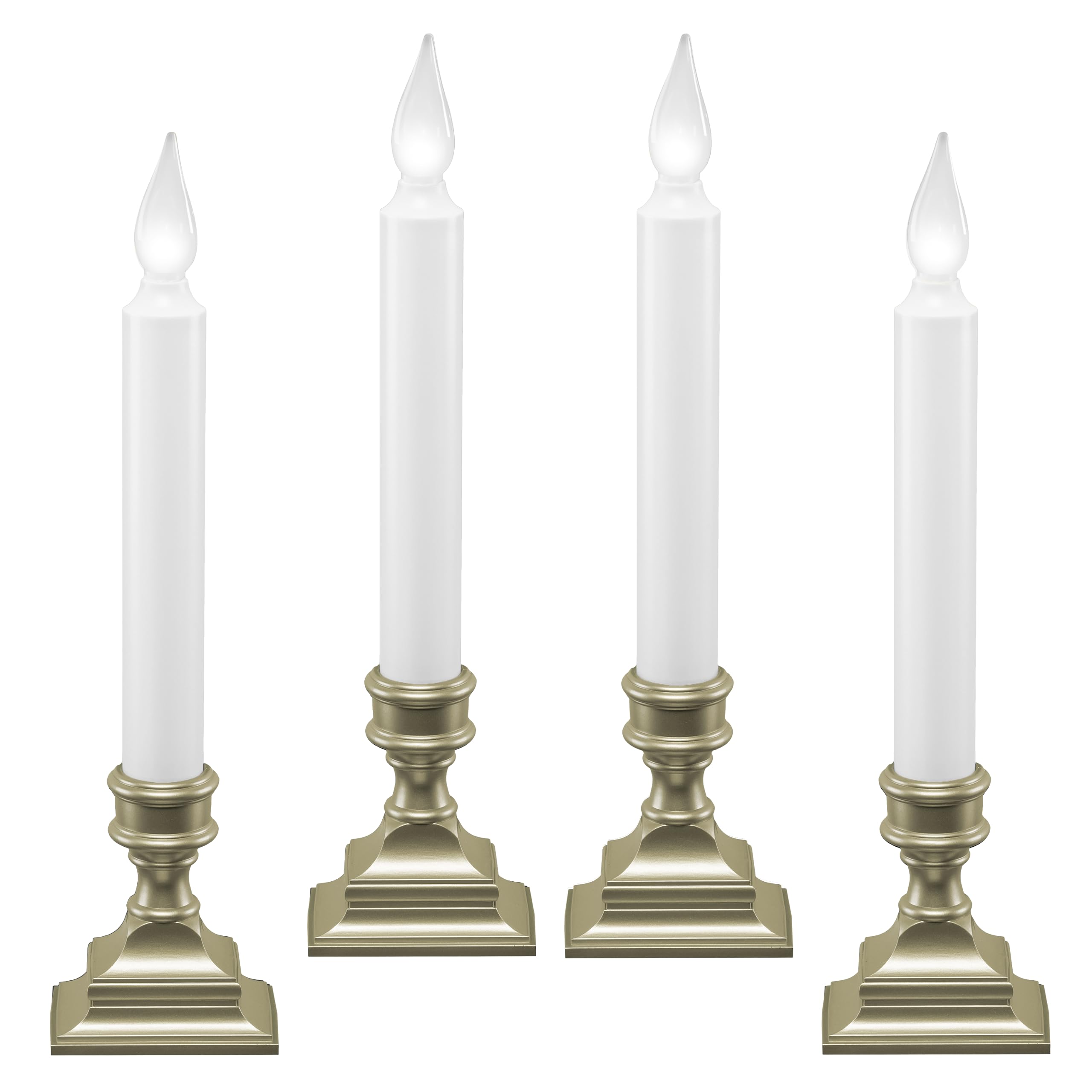 612 Vermont Led Battery Operated Window Candles With Timer, Bright Hot Spot, Vt 1506P 4 (Pack Of 4, Pewter)