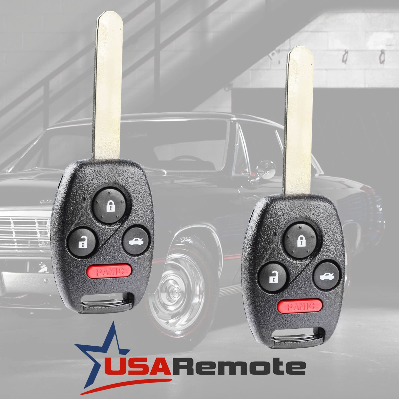 Usaremote H-49308-4Btn Key Fob Keyless Entry Remote Fits Honda Accord 2008 2009 2010 2011 2012 (Kr55Wk49308), Set Of 2